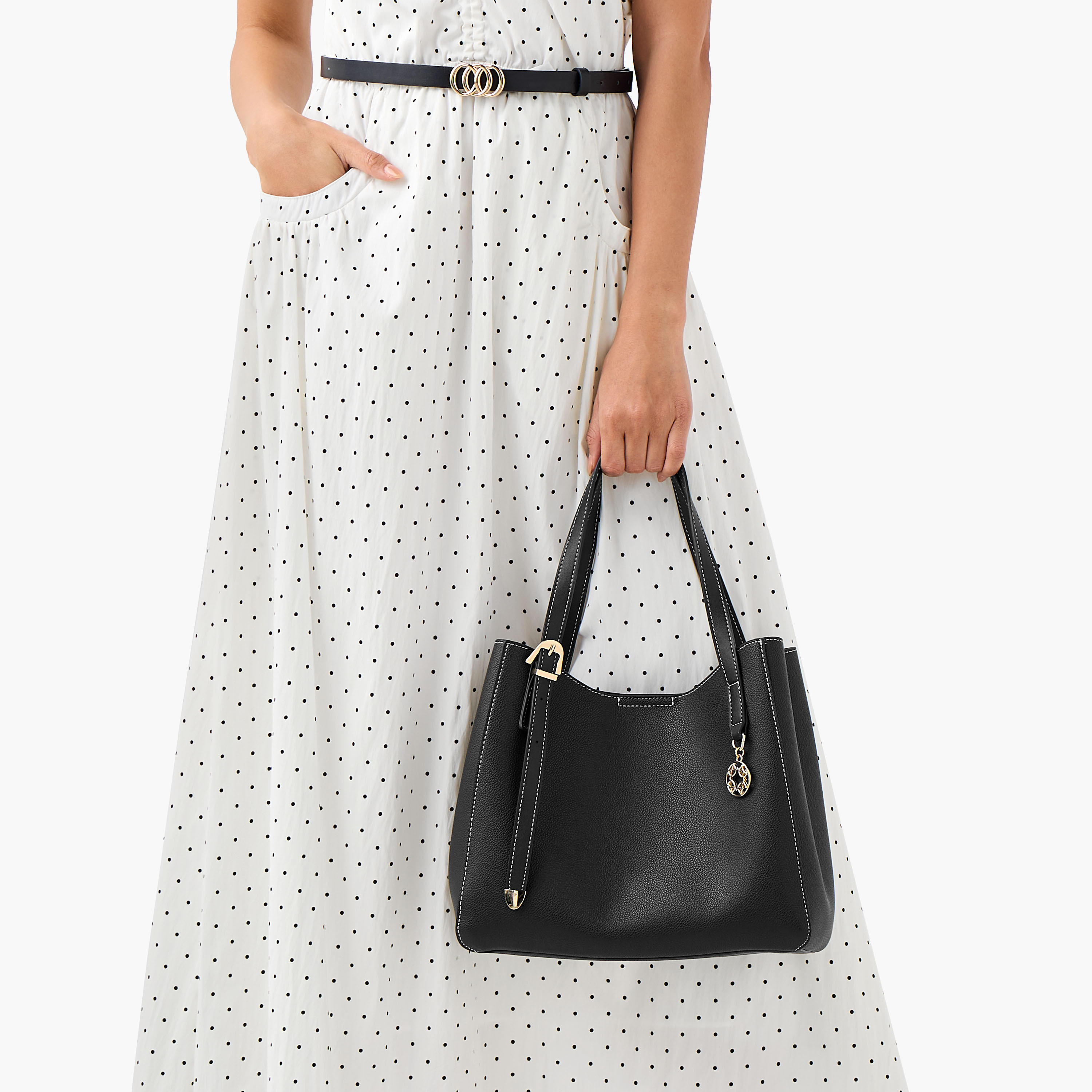 Sasha Kodes Charm Detail Shopper Bag with Pouch-women-bagsandwallets-handbags-image-2