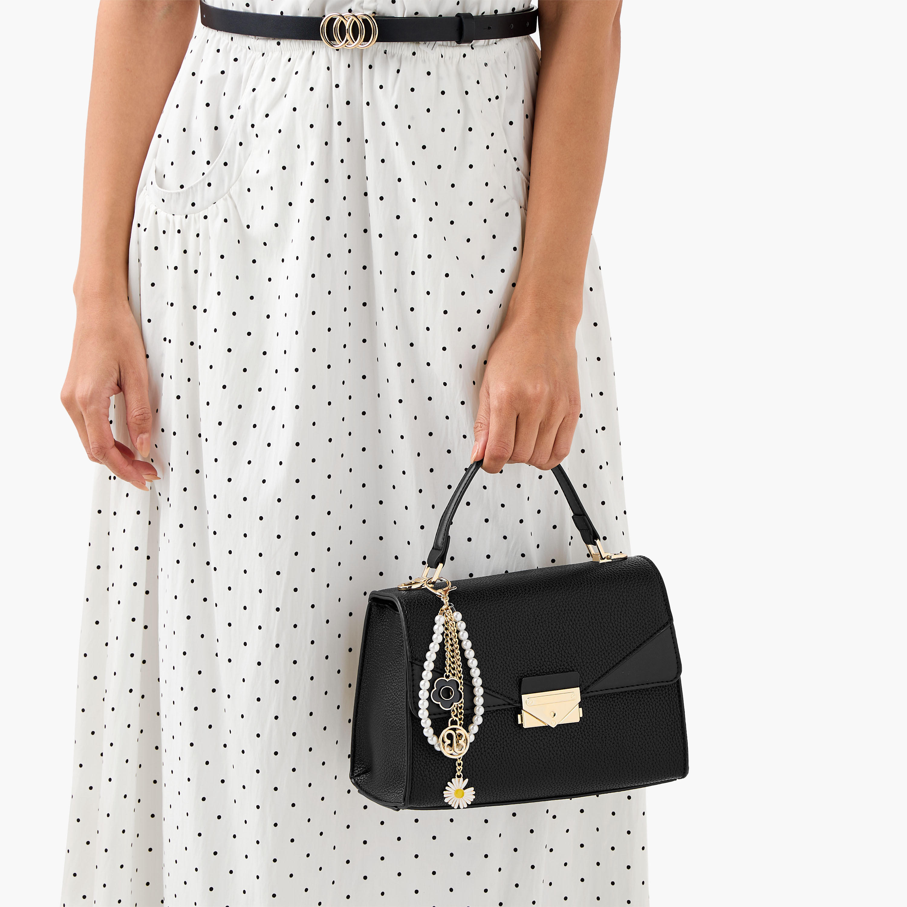 Bessie London Textured Crossbody Bag with Charm Detail-women-bagsandwallets-handbags-image-8