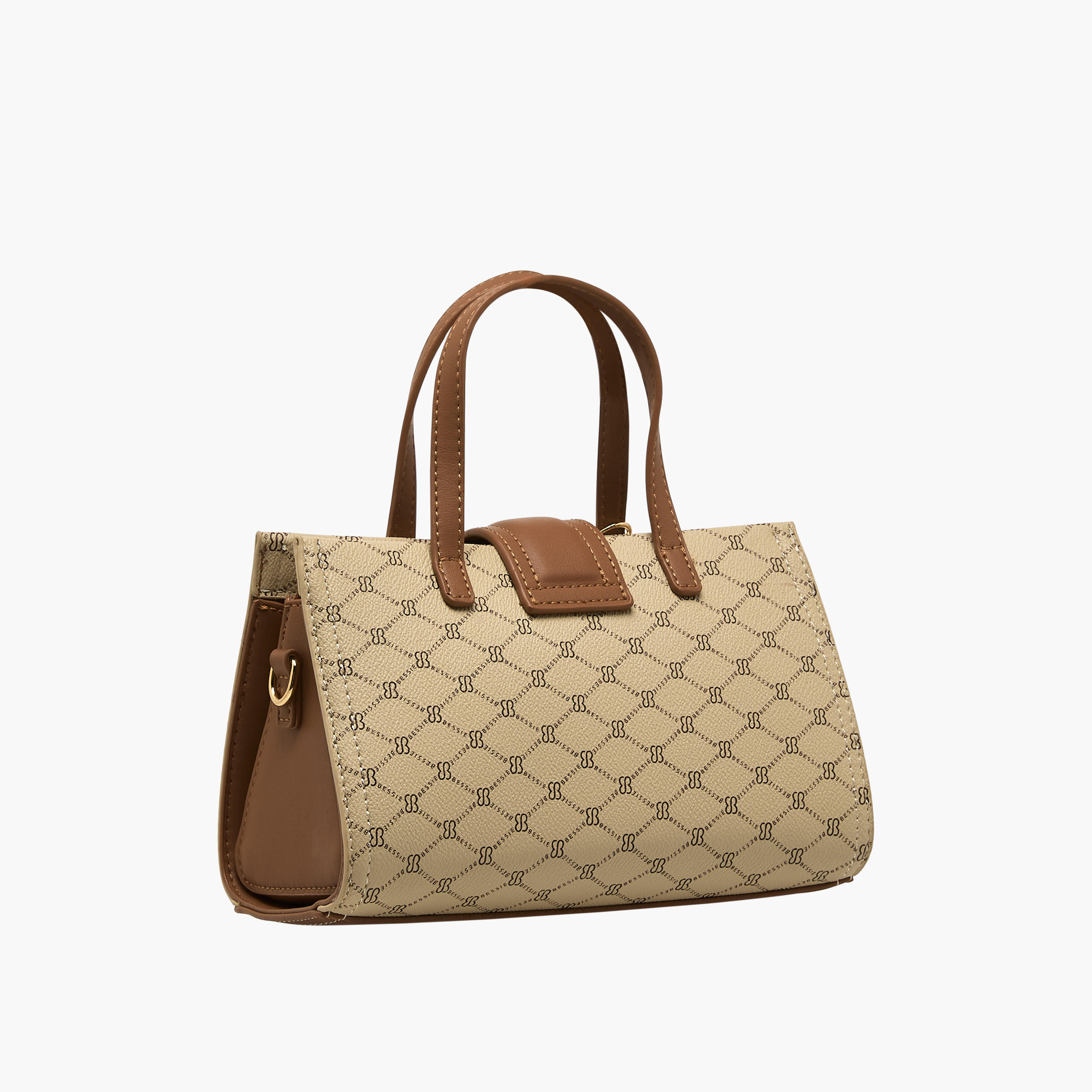 Bessie London Monogram Print Tote Bag with Charm Detail-women-bagsandwallets-handbags-image-4