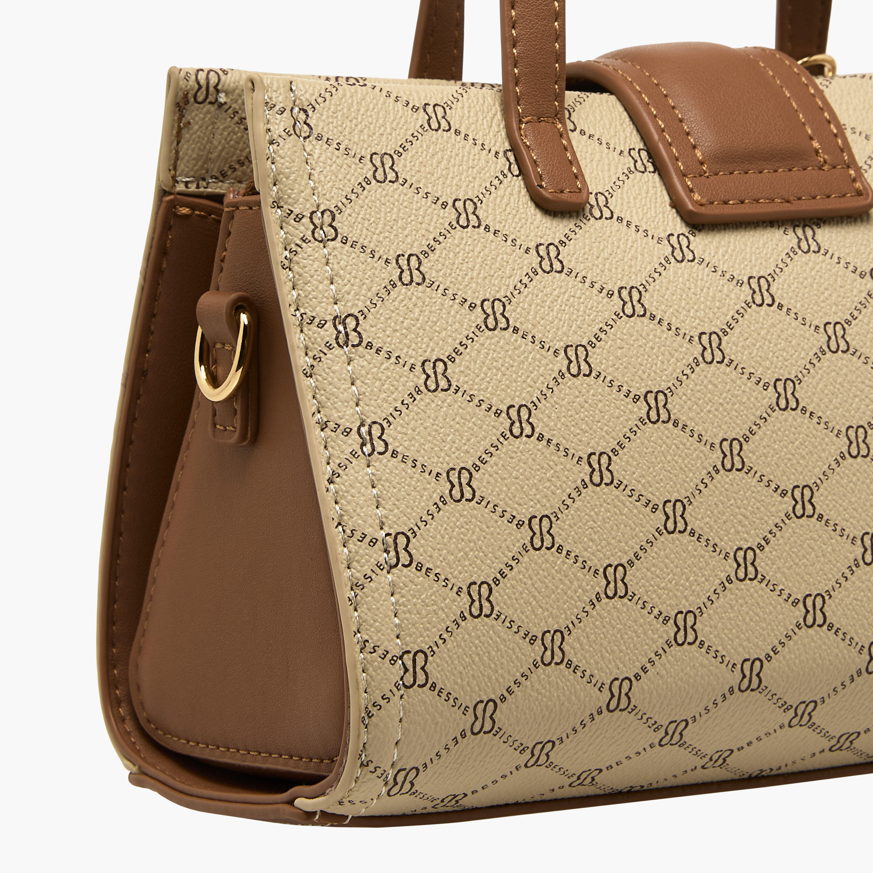 Bessie London Monogram Print Tote Bag with Charm Detail-women-bagsandwallets-handbags-image-6