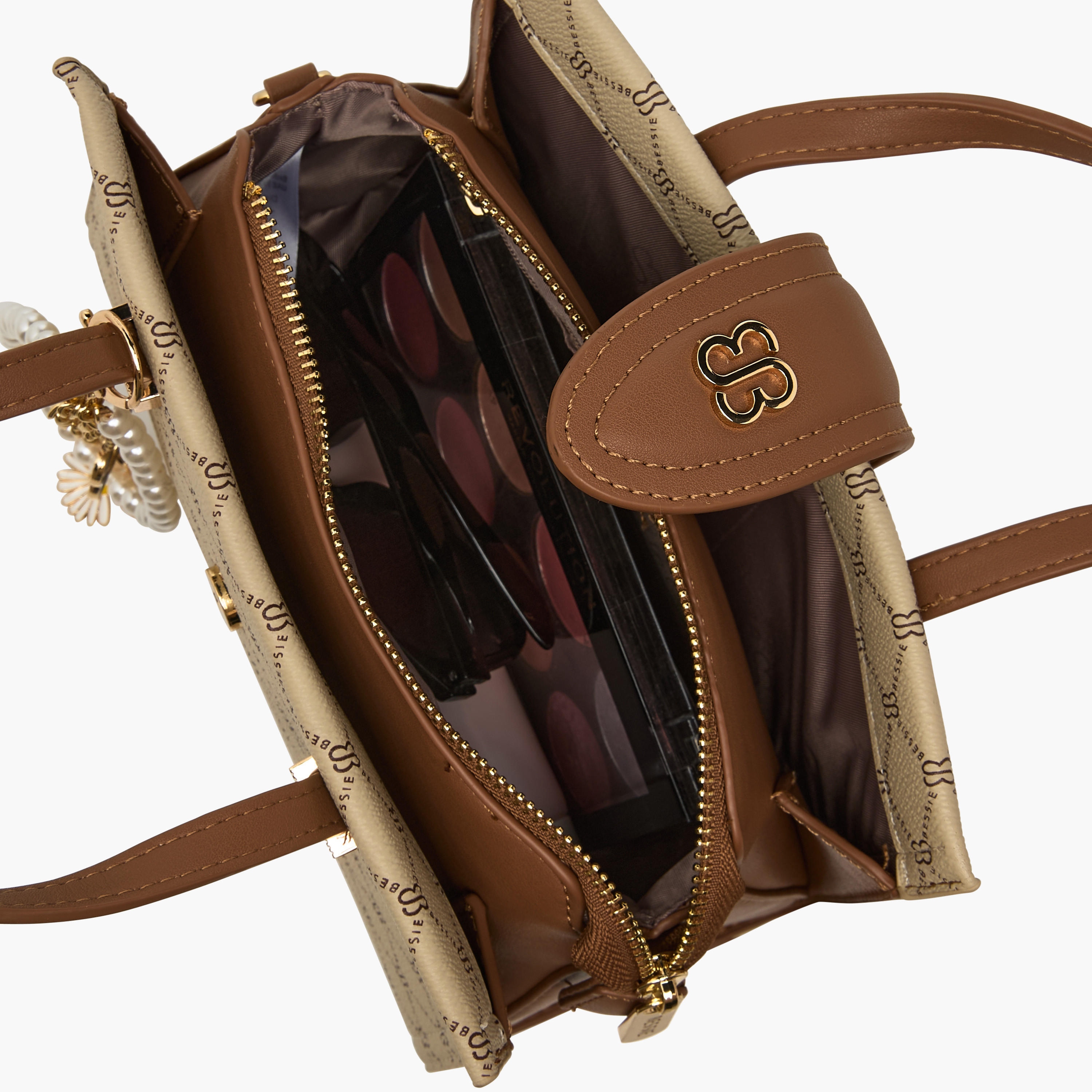 Bessie London Monogram Print Tote Bag with Charm Detail-women-bagsandwallets-handbags-image-9