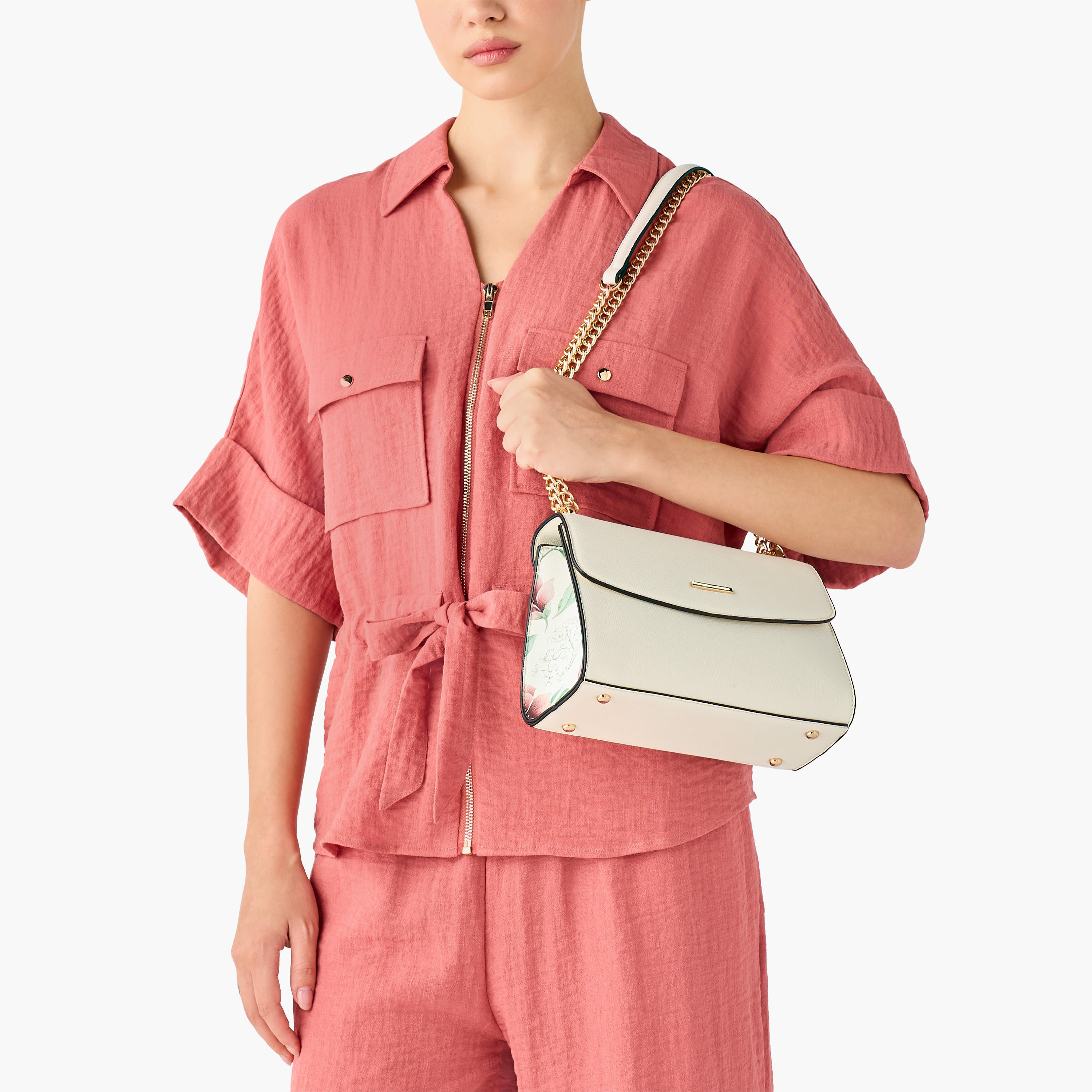 Sasha Jul Textured Crossbody Bag with Chain Strap-women-bagsandwallets-handbags-image-2