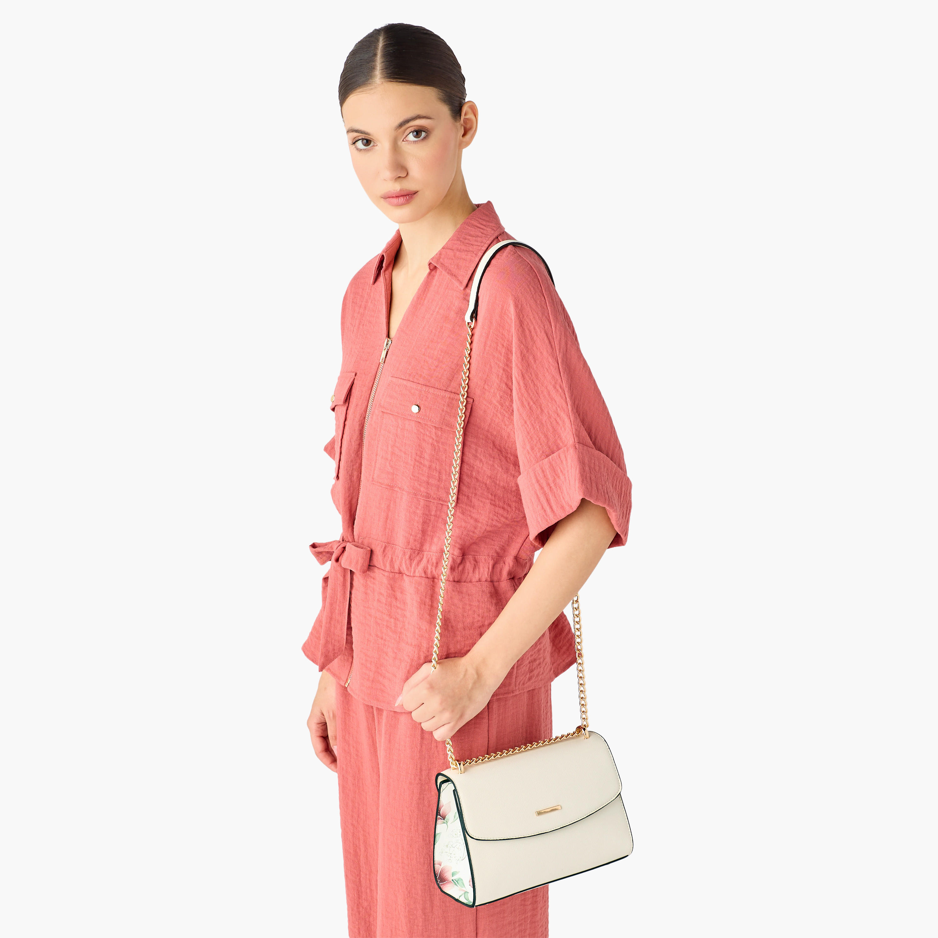 Sasha Jul Textured Crossbody Bag with Chain Strap-women-bagsandwallets-handbags-image-9