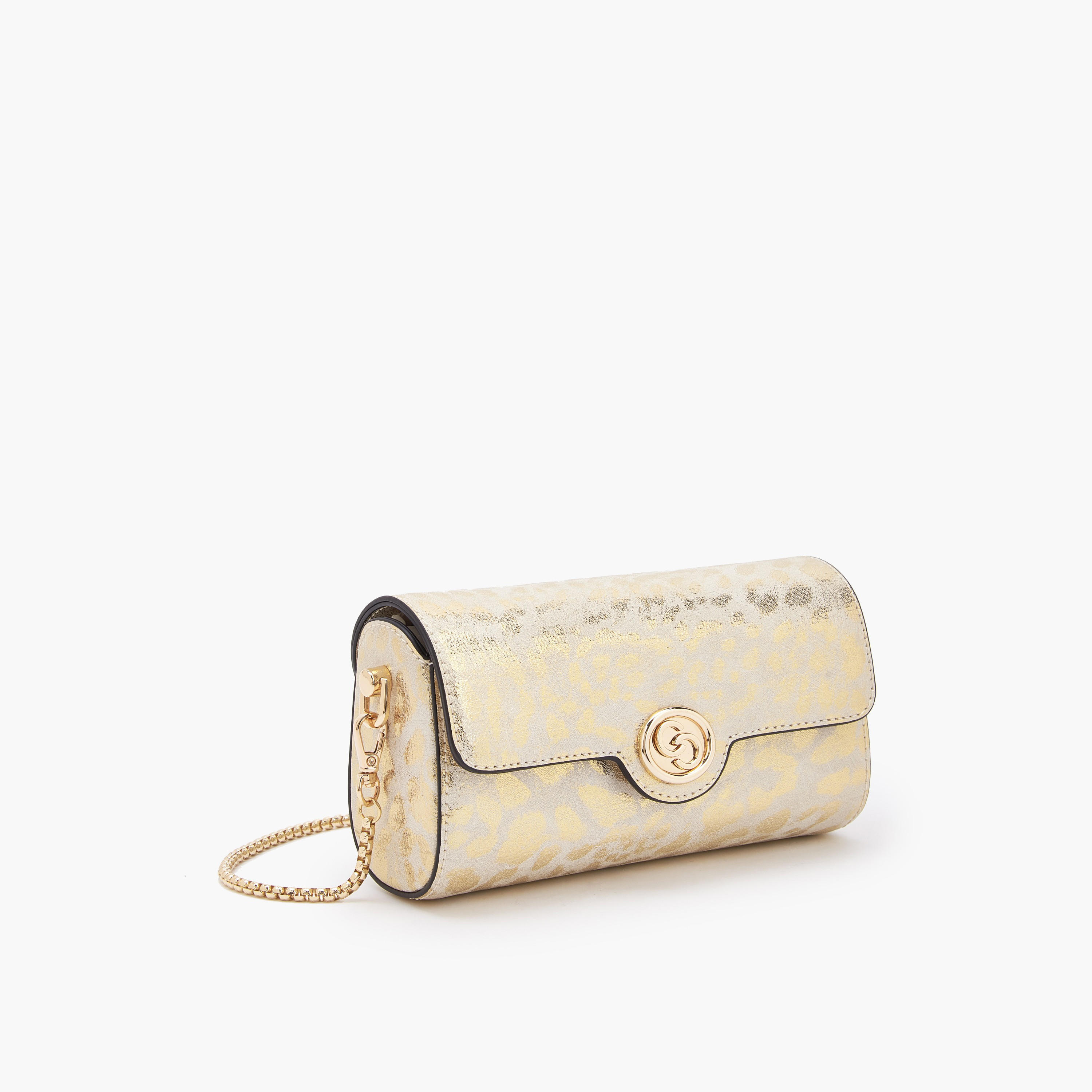 Celeste Metallic Print Crossbody Bag with Chain Strap-women-bagsandwallets-handbags-image-4
