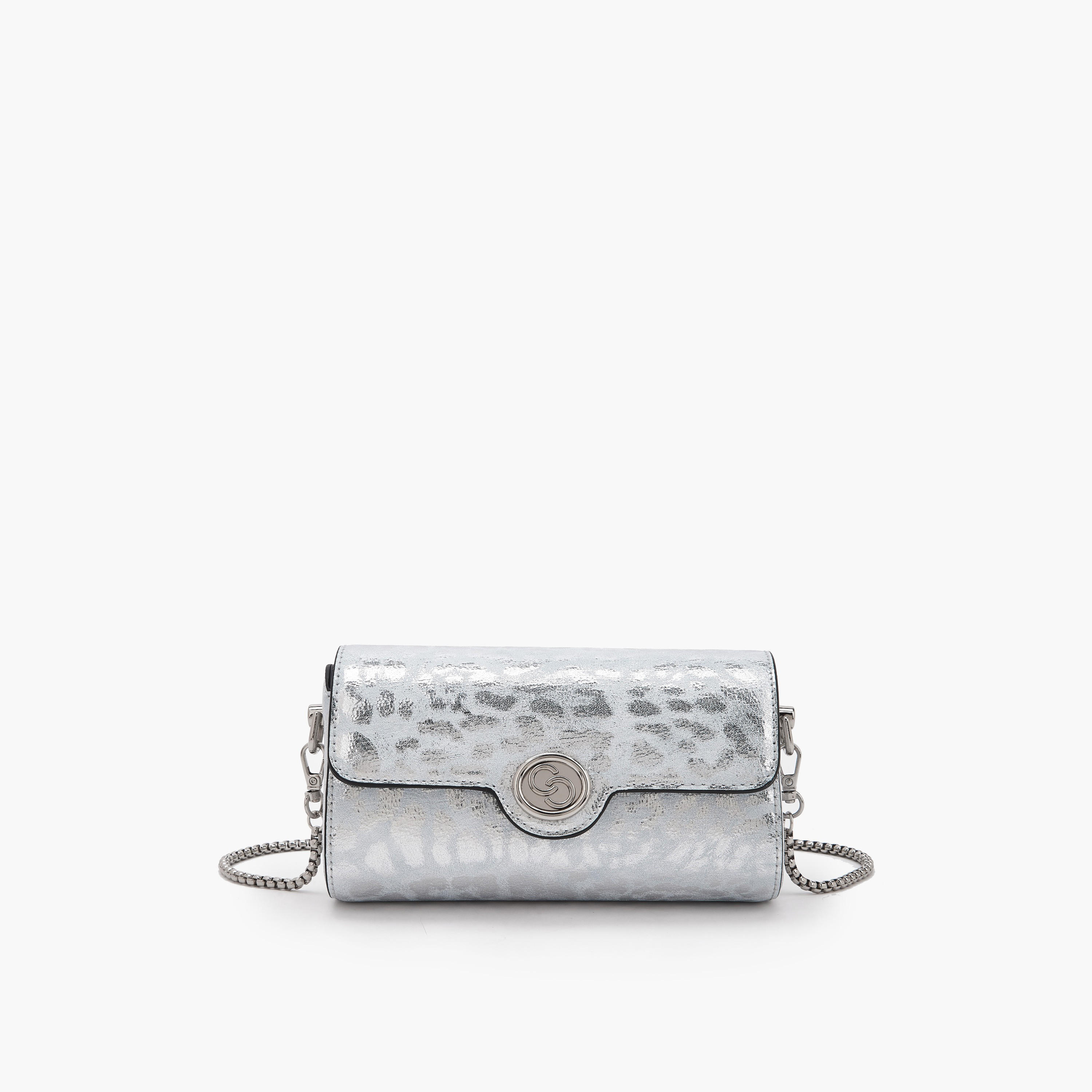 Celeste Metallic Print Crossbody Bag with Chain Strap-women-bagsandwallets-handbags-image-1