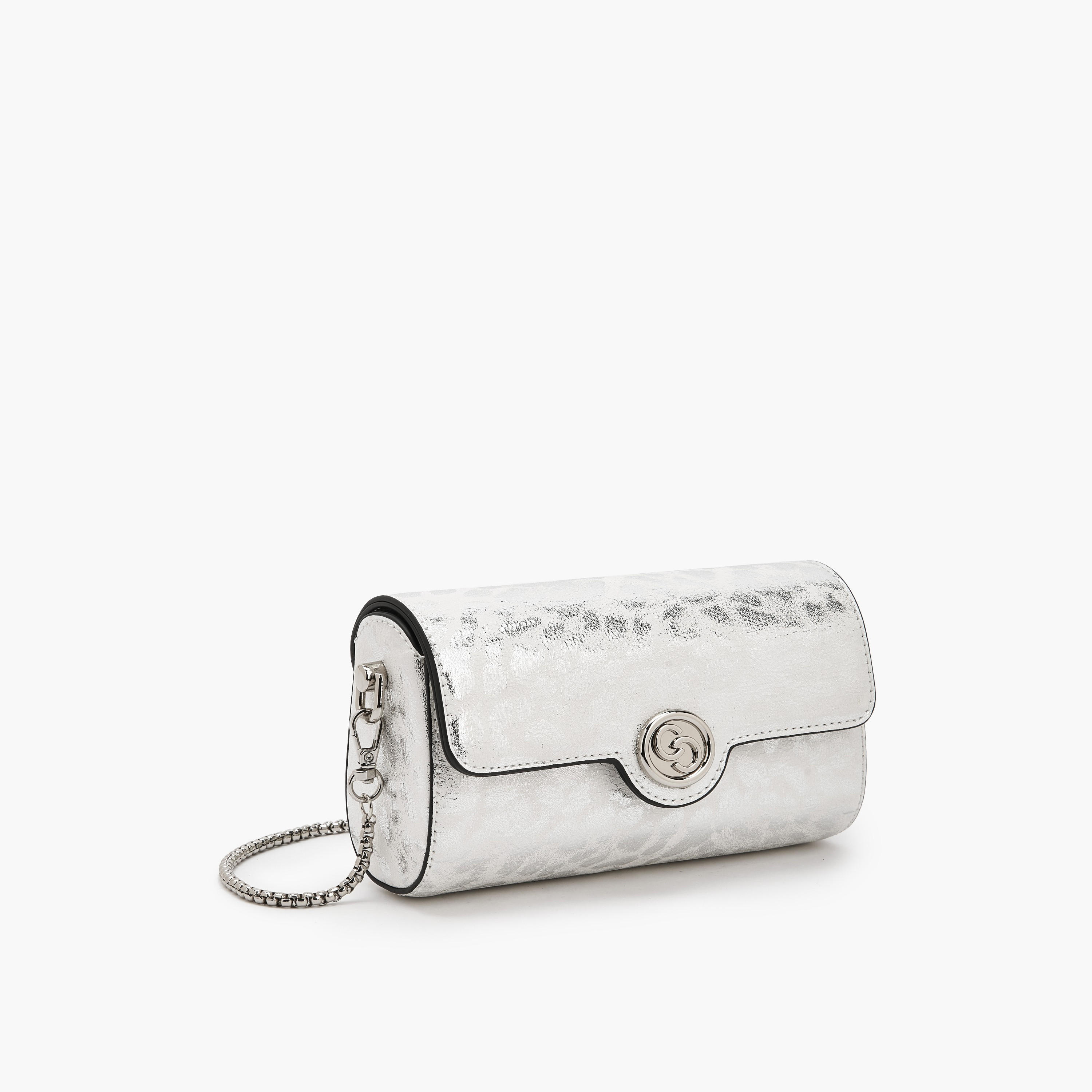 Celeste Metallic Print Crossbody Bag with Chain Strap-women-bagsandwallets-handbags-image-4