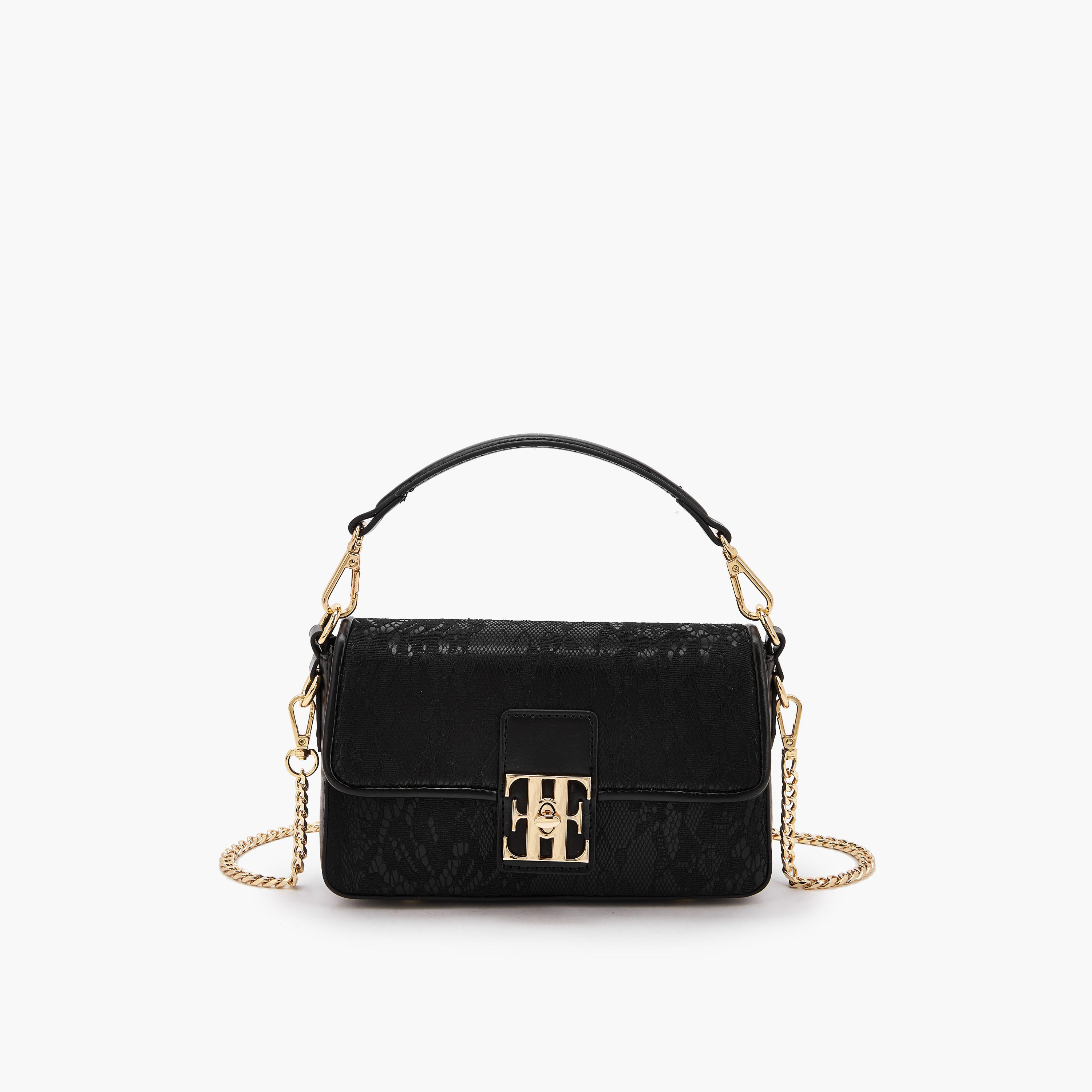 Elle Lace Textured Crossbody Bag with Detachable Strap-women-bagsandwallets-handbags-image-1