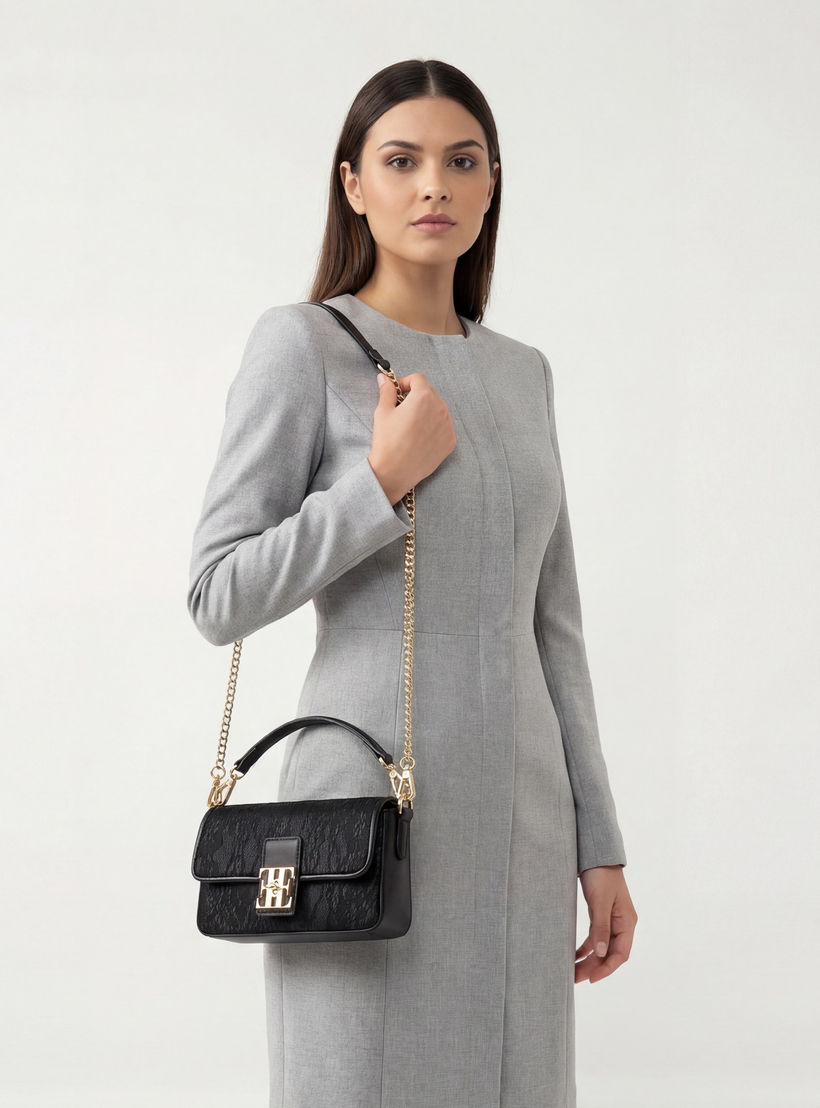 شنطة كروس بودي بارزة الملمس بتفاصيل دانتيل وحزام قابل للفصل من إيل-women-bagsandwallets-handbags-image-2