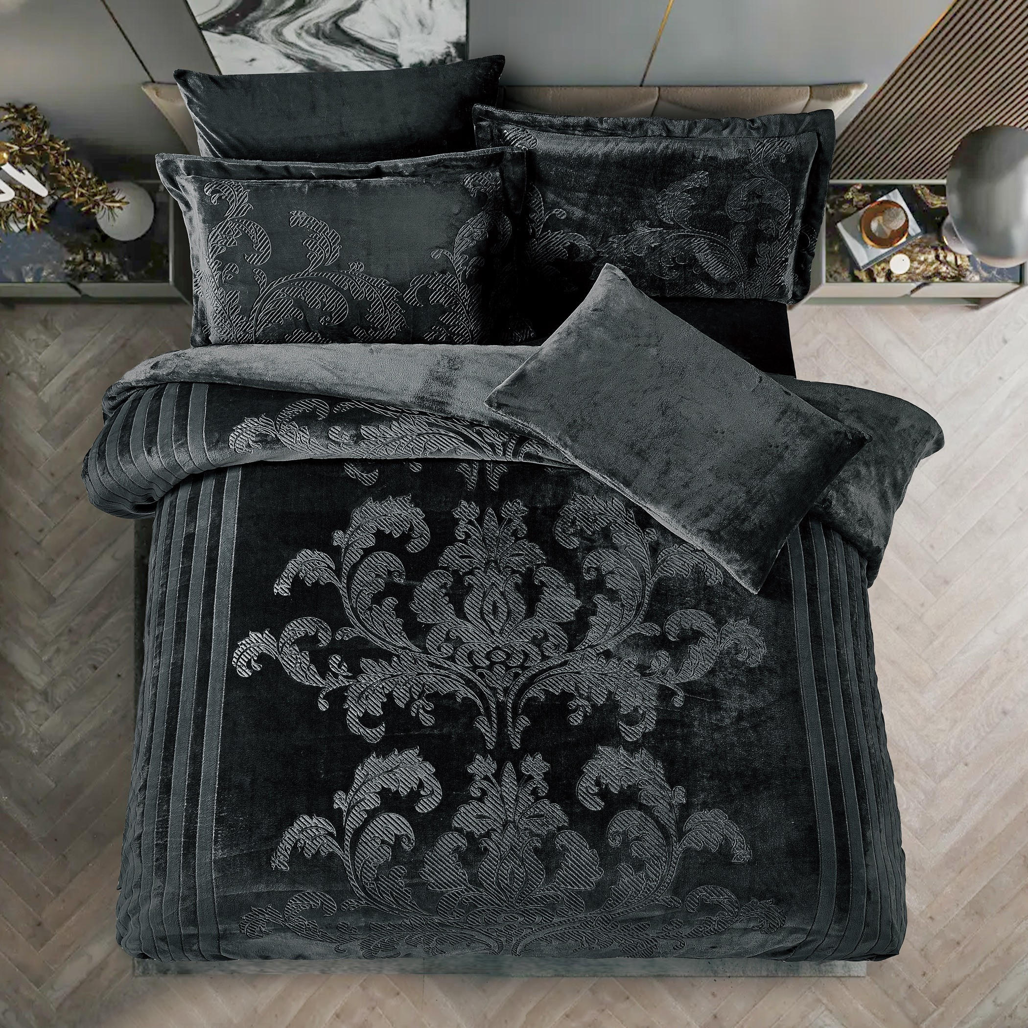 Embossed Velvet Comforter Set King Size-household-bedding-comfortersandbedspreads-comforters-image-2