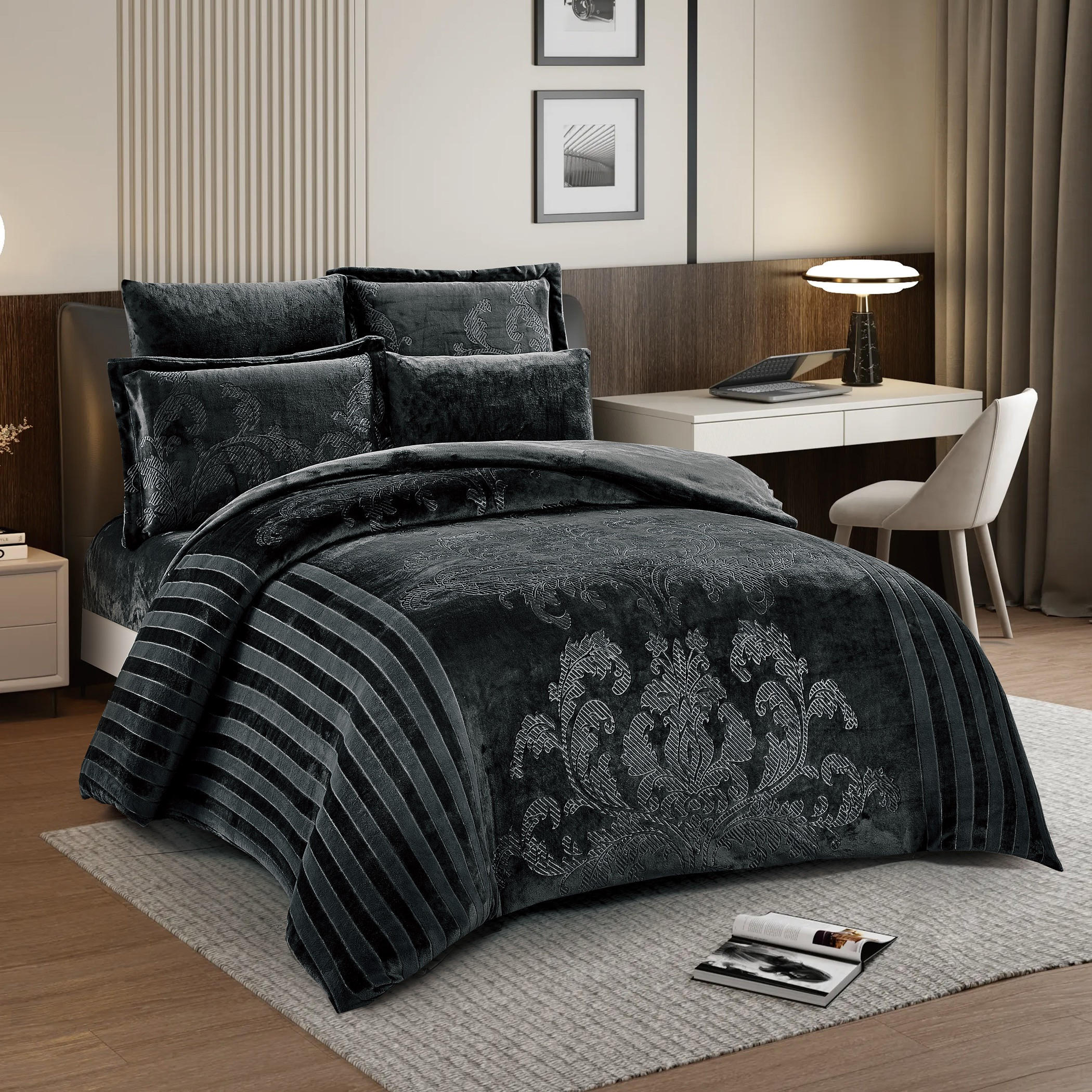 Embossed Velvet Comforter Set King Size-household-bedding-comfortersandbedspreads-comforters-image-5