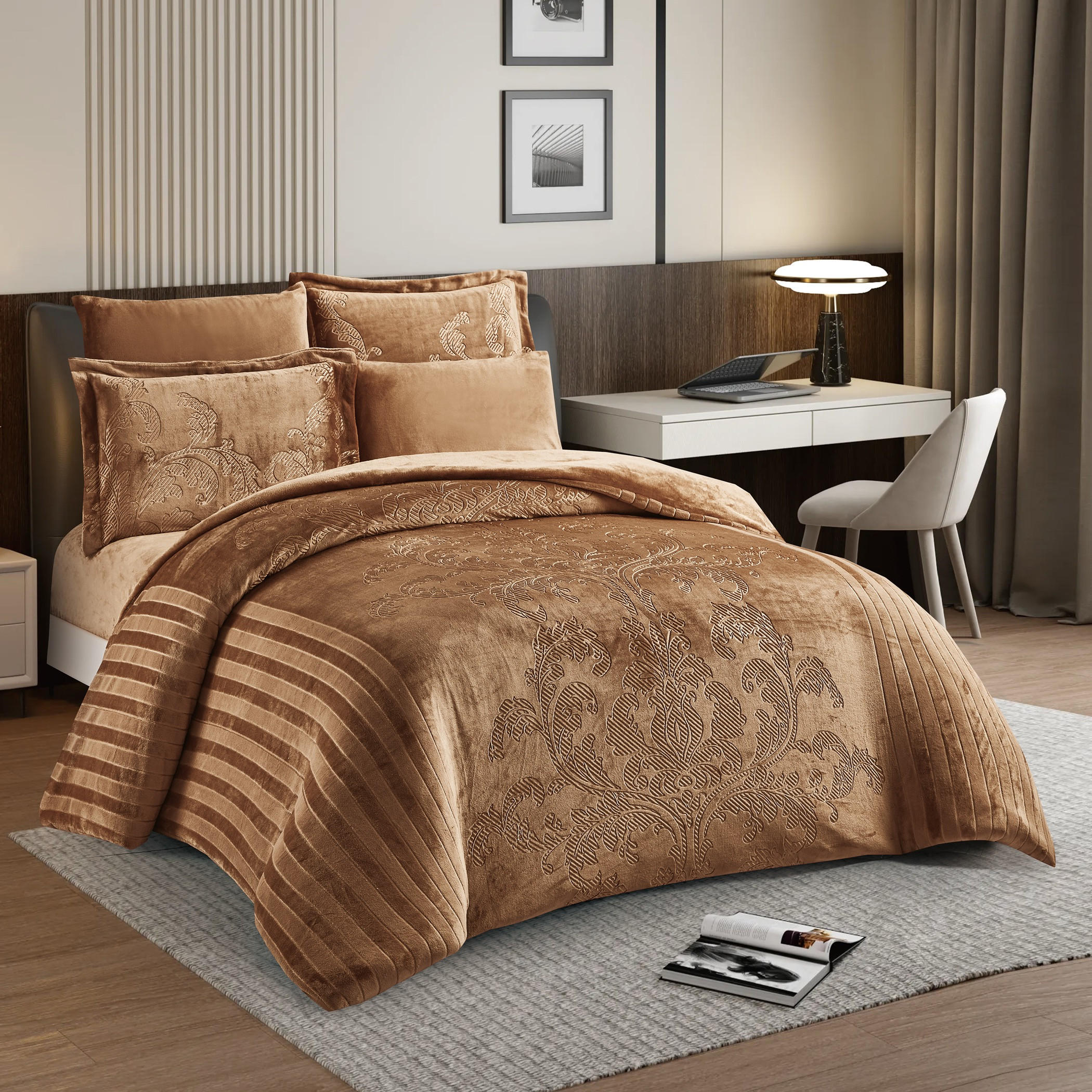 Embossed Velvet Comforter Set, King-household-bedding-comfortersandbedspreads-comforters-image-3