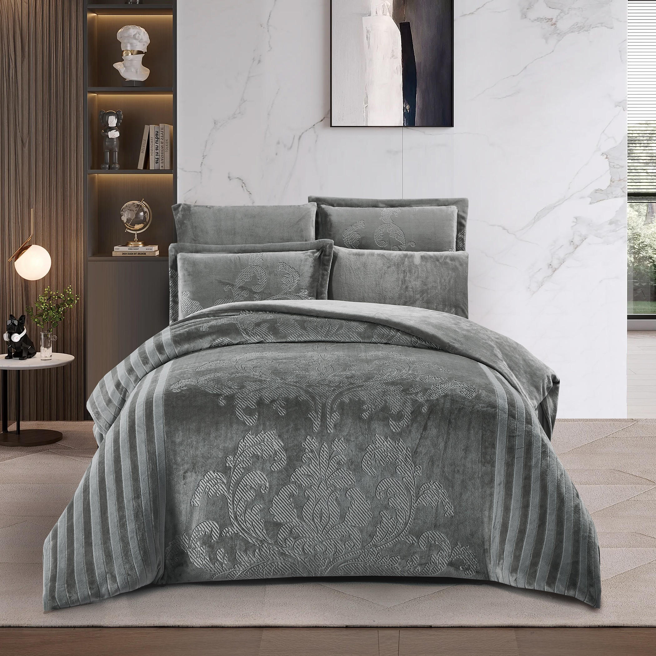 Embossed Velvet Comforter Set-household-bedding-comfortersandbedspreads-comforters-image-1
