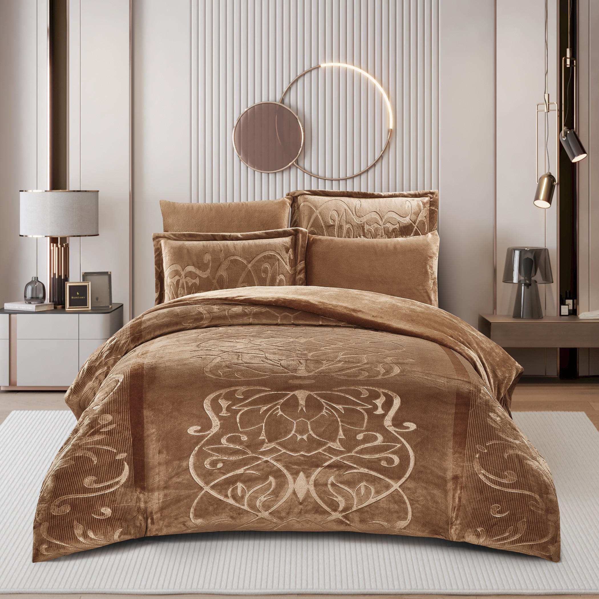 Embossed Velvet Comforter Set King-household-bedding-comfortersandbedspreads-comforters-image-1