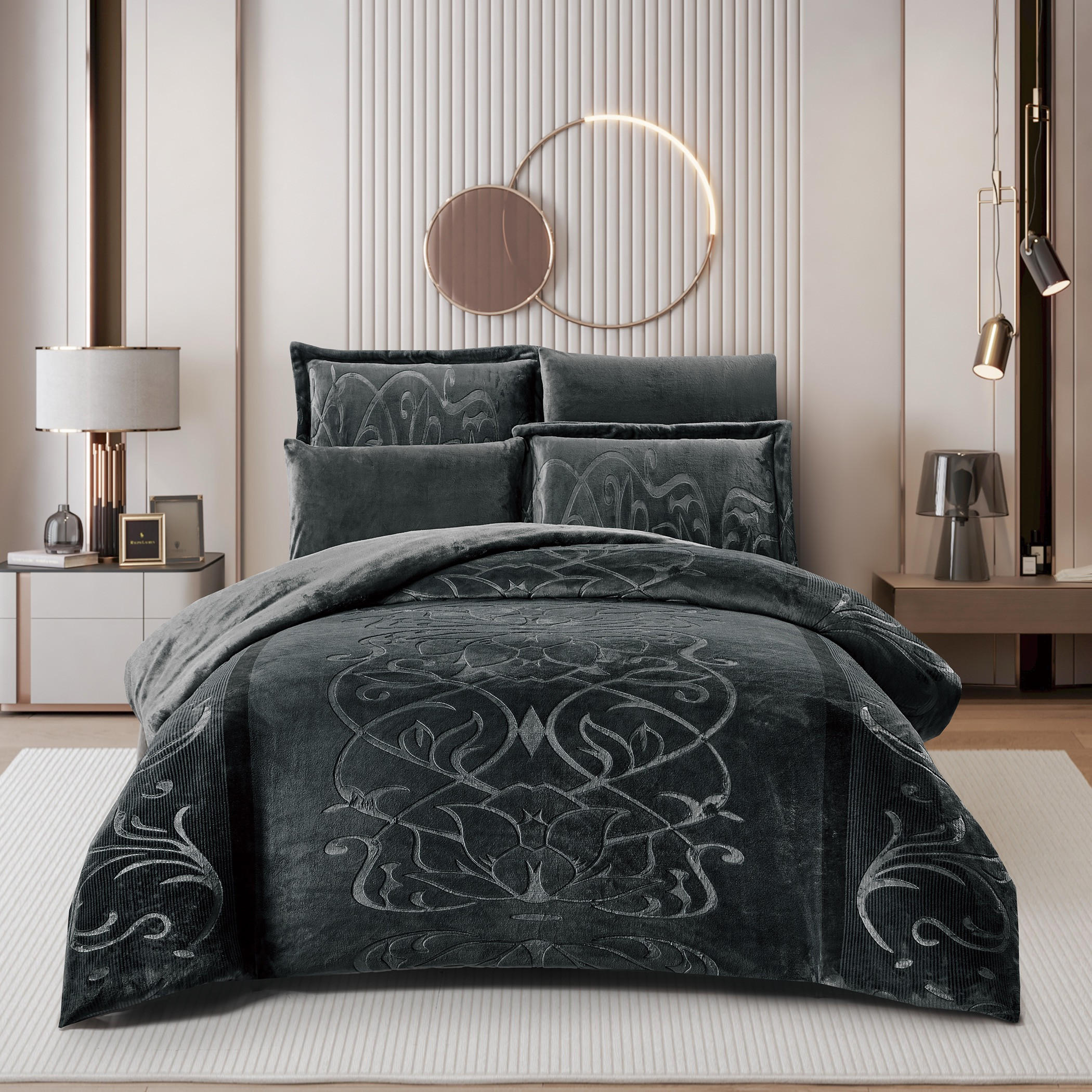 Embossed Velvet Comforter Set King-household-bedding-comfortersandbedspreads-comforters-image-1