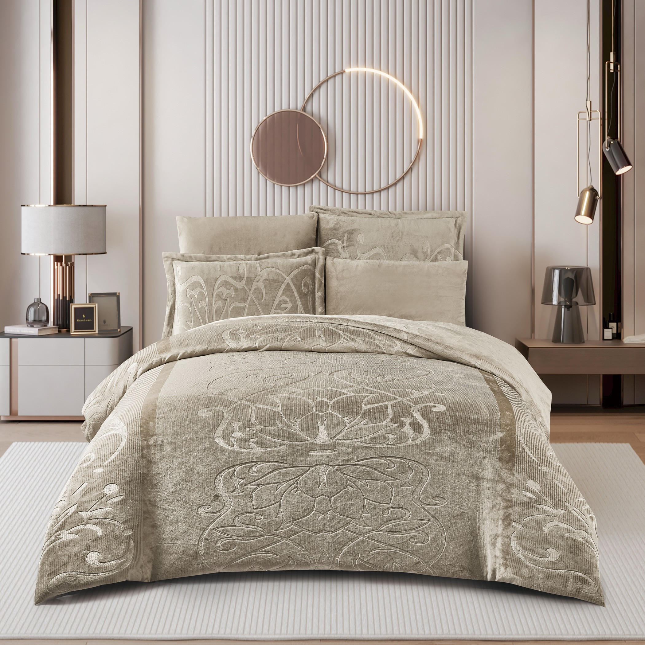 Embossed Velvet Plush Comforter Set-household-bedding-comfortersandbedspreads-comforters-image-1