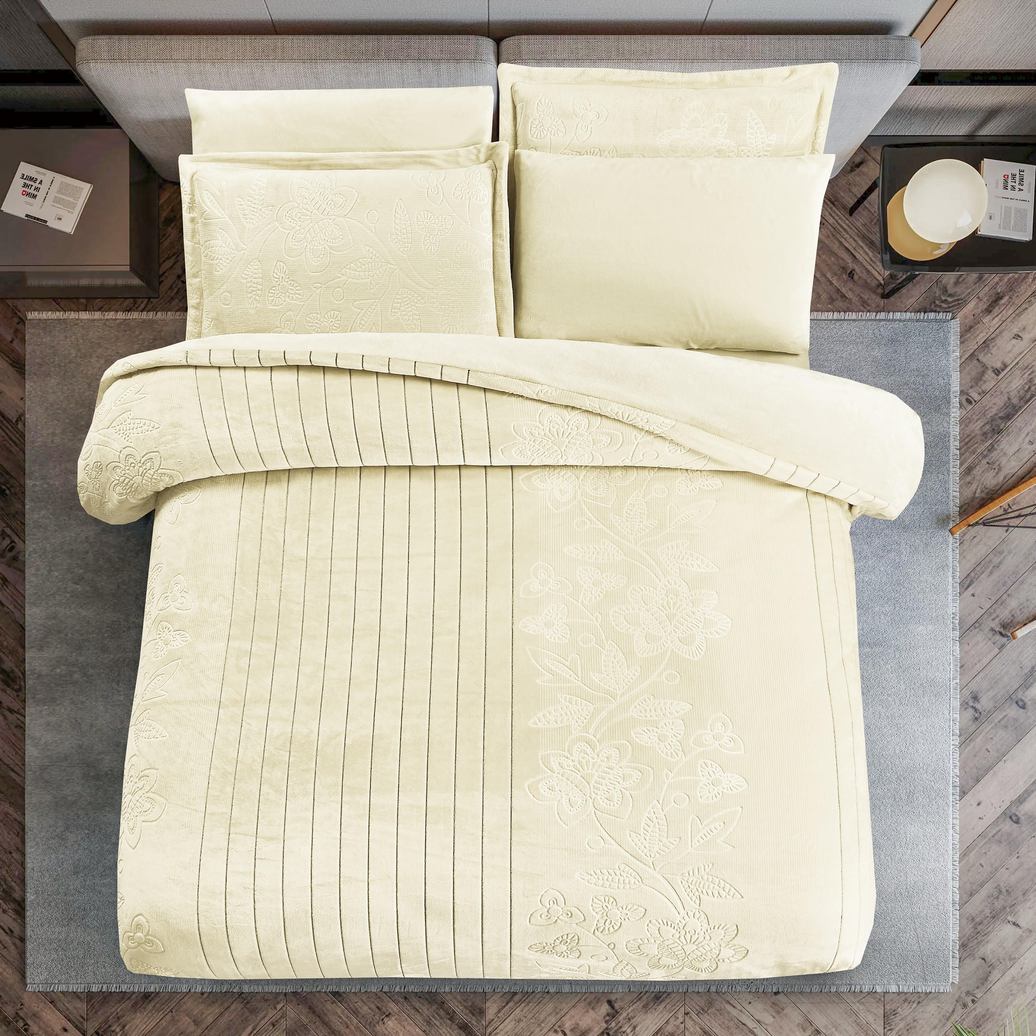Embossed Flannel Comforter Set, King-household-bedding-comfortersandbedspreads-comforters-image-2