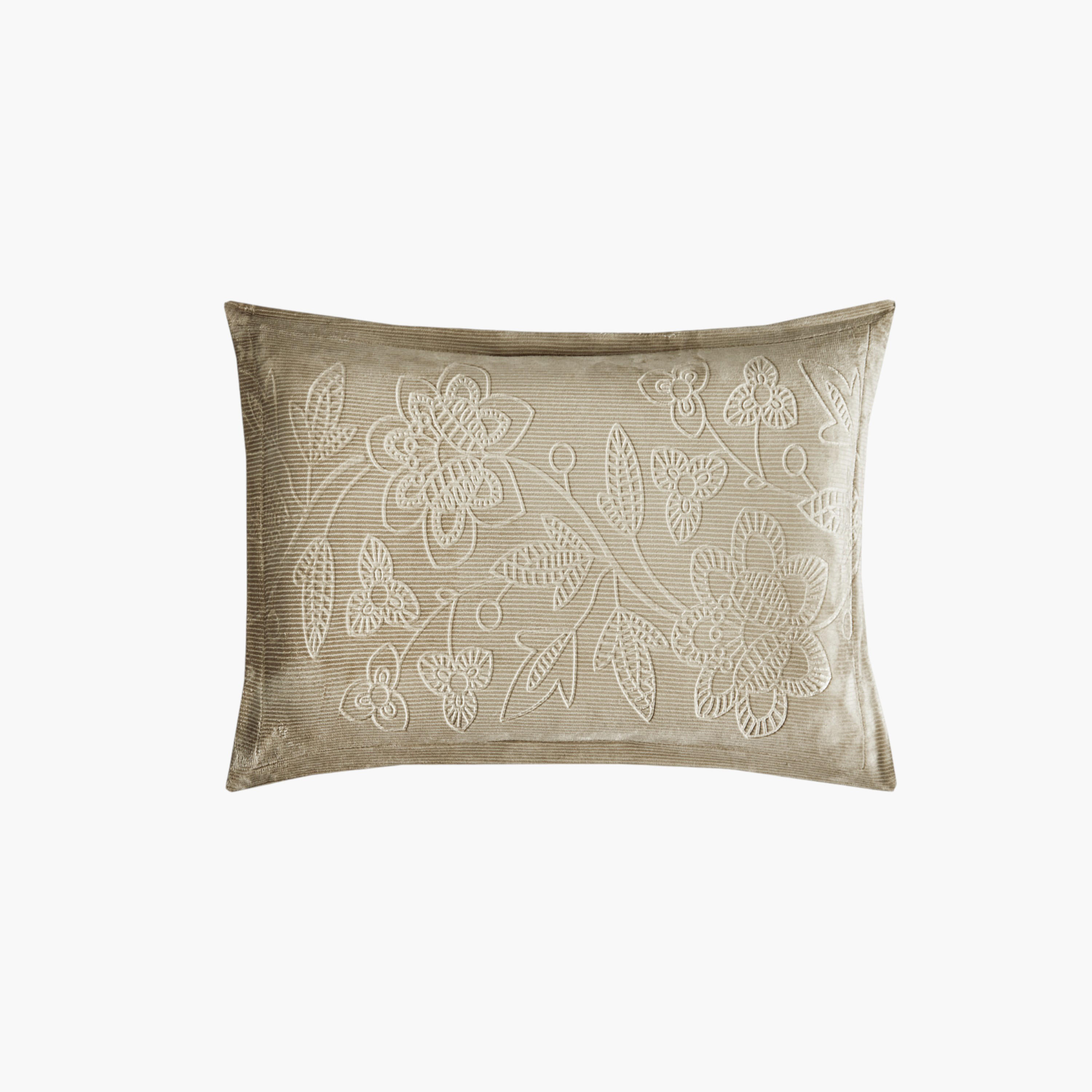طقم لحاف مخملي منقوش بيج مزهر-household-bedding-comfortersandbedspreads-comforters-image-5