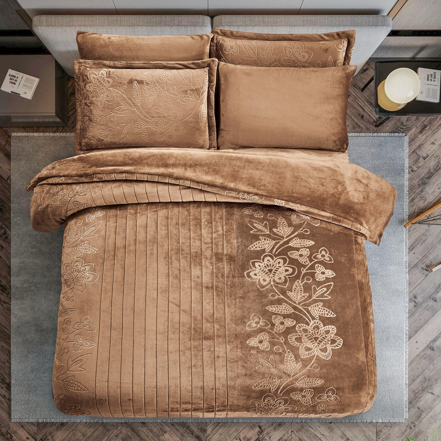 Embossed Floral Velvet Comforter Set-household-bedding-comfortersandbedspreads-comforters-image-2