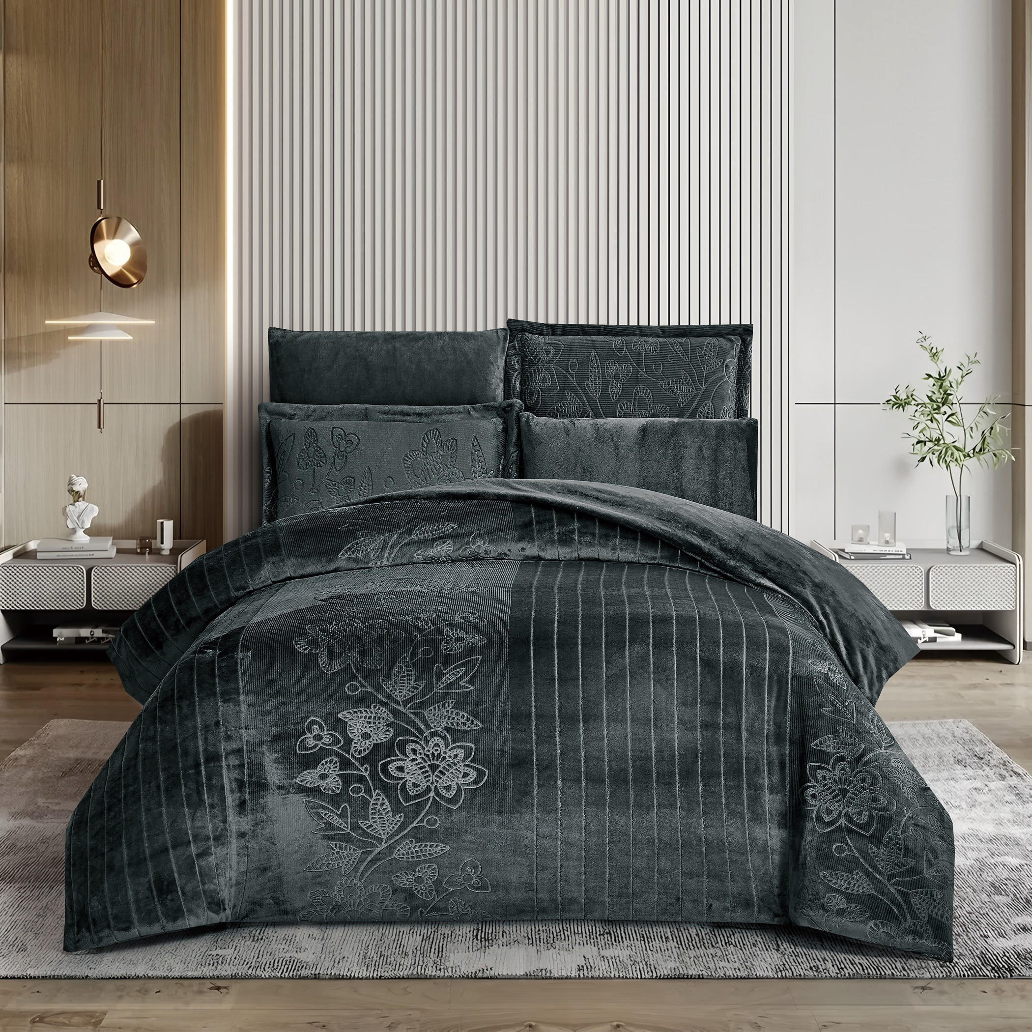 Embossed Velvet Comforter Set-household-bedding-comfortersandbedspreads-comforters-image-1