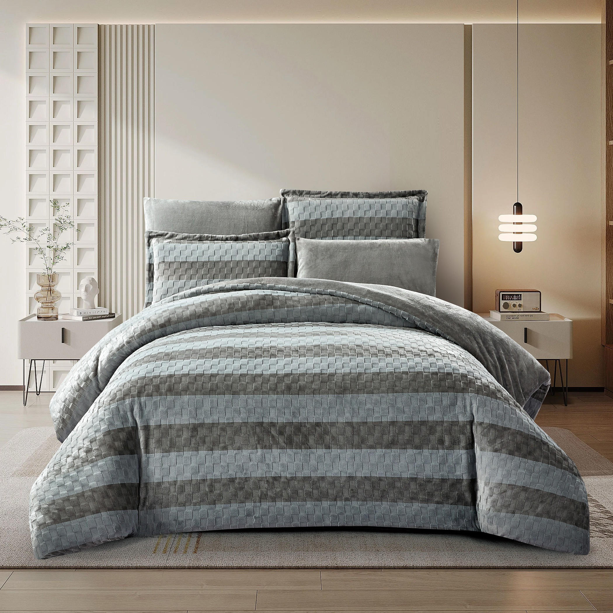 Embossed Velvet Comforter Set King-household-bedding-comfortersandbedspreads-comforters-image-1