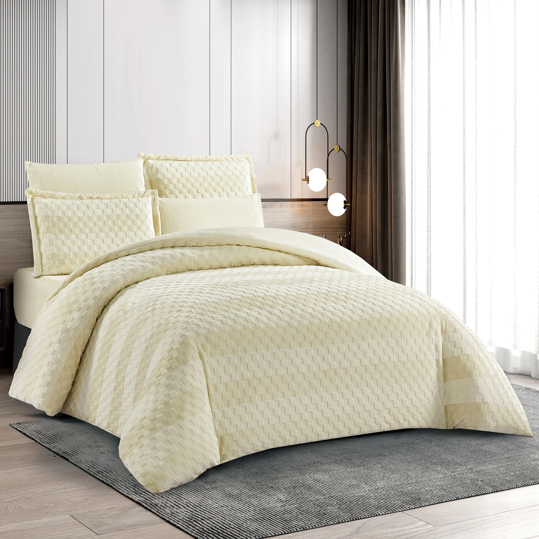 Embossed Flannel Plush Comforter Set King-household-bedding-comfortersandbedspreads-comforters-image-4