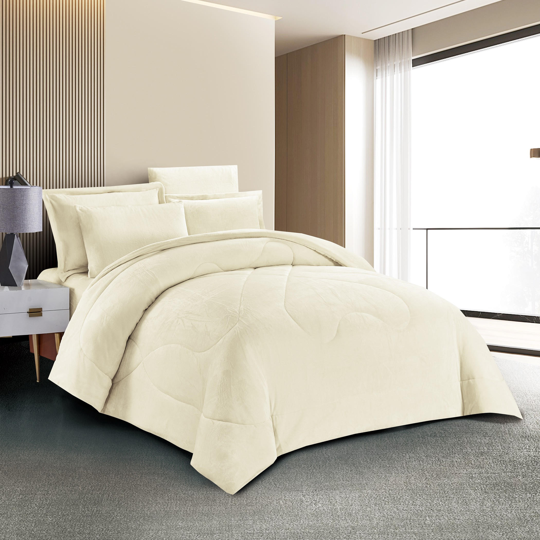 طقم لحاف مخملي فخم كينج-household-bedding-comfortersandbedspreads-comforters-image-2