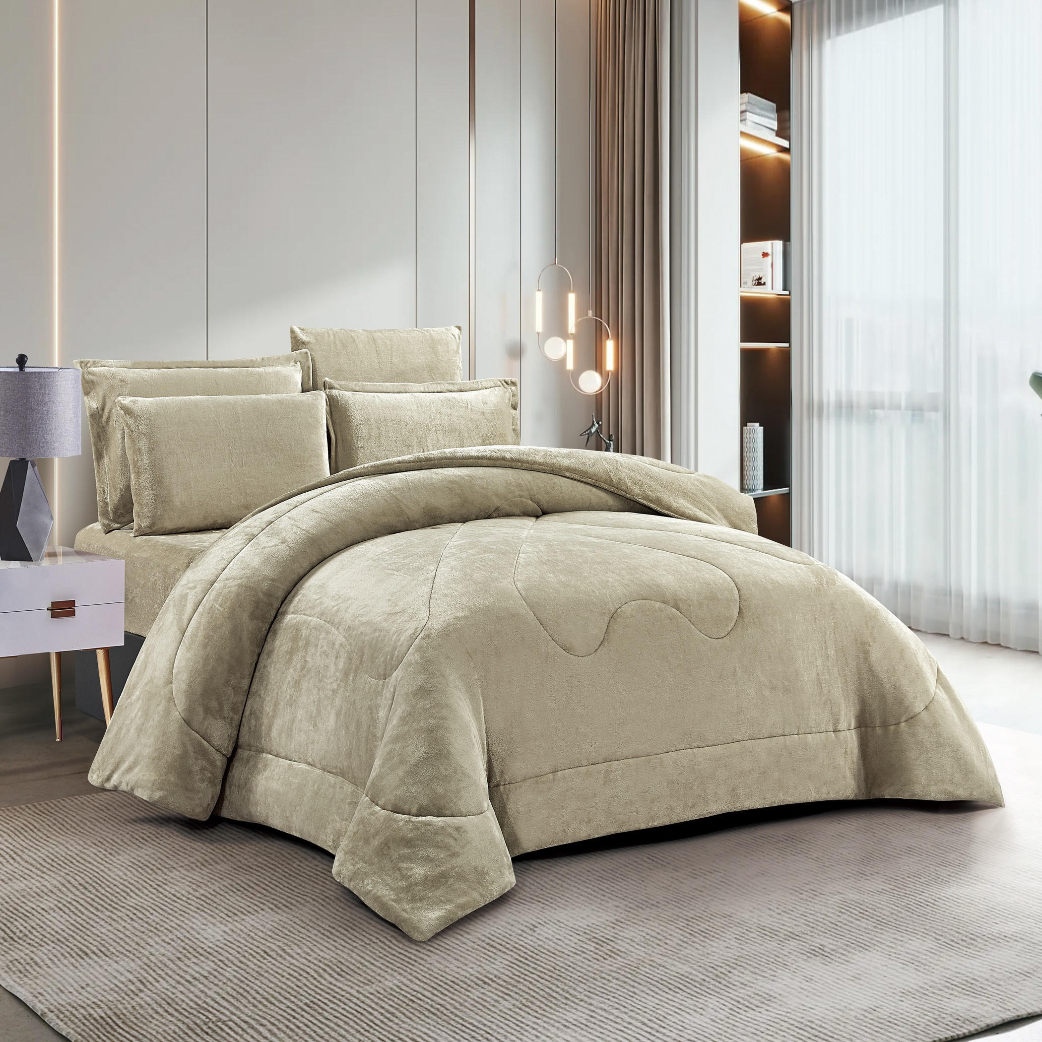طقم لحاف مخملي فخم أربع قطع-household-bedding-comfortersandbedspreads-comforters-image-2