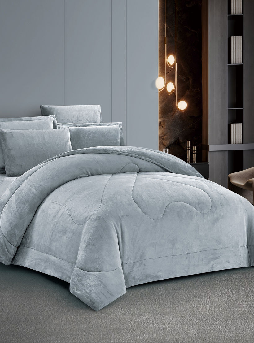 Plush Velvet Quilted Comforter Set-household-bedding-comfortersandbedspreads-comforters-image-2