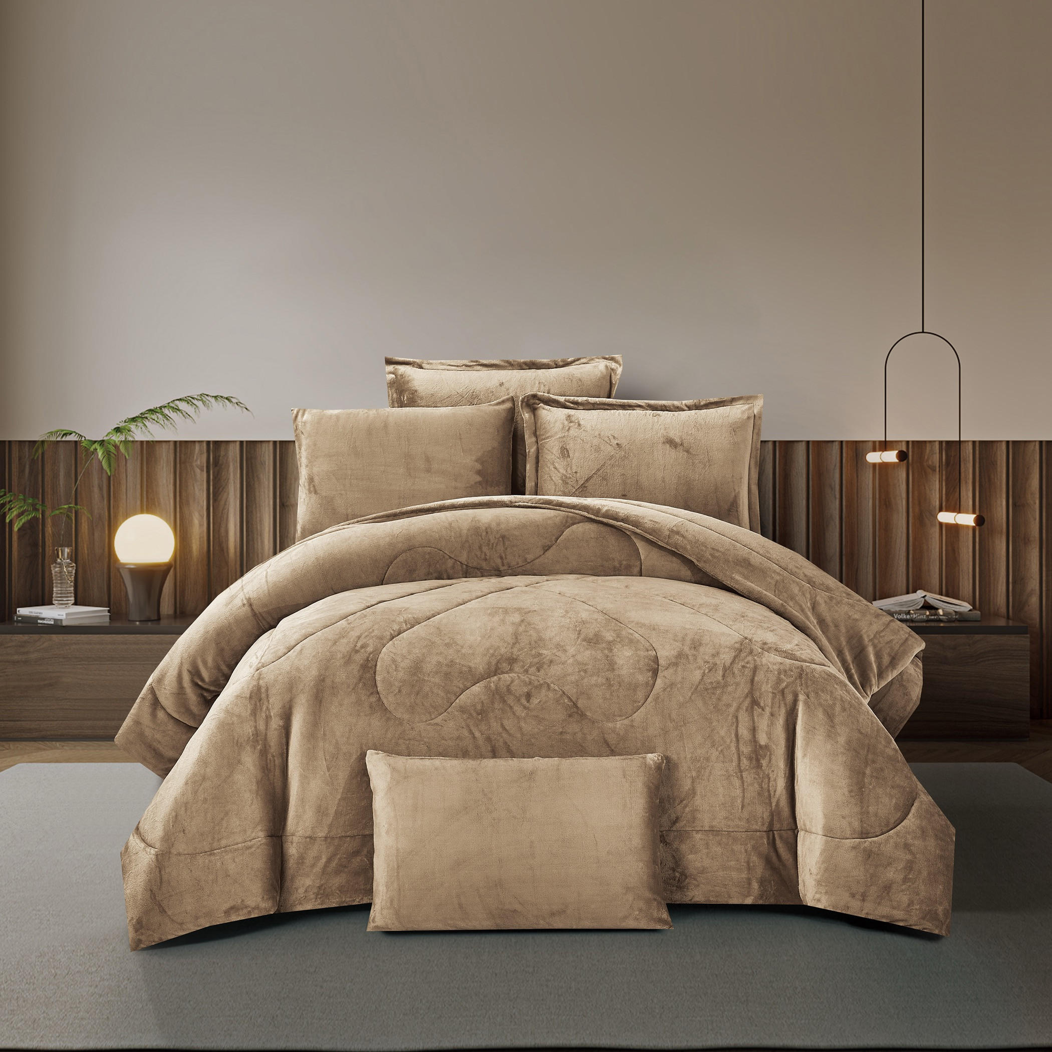 Plush Velvet Quilted Comforter Set-household-bedding-comfortersandbedspreads-comforters-image-1