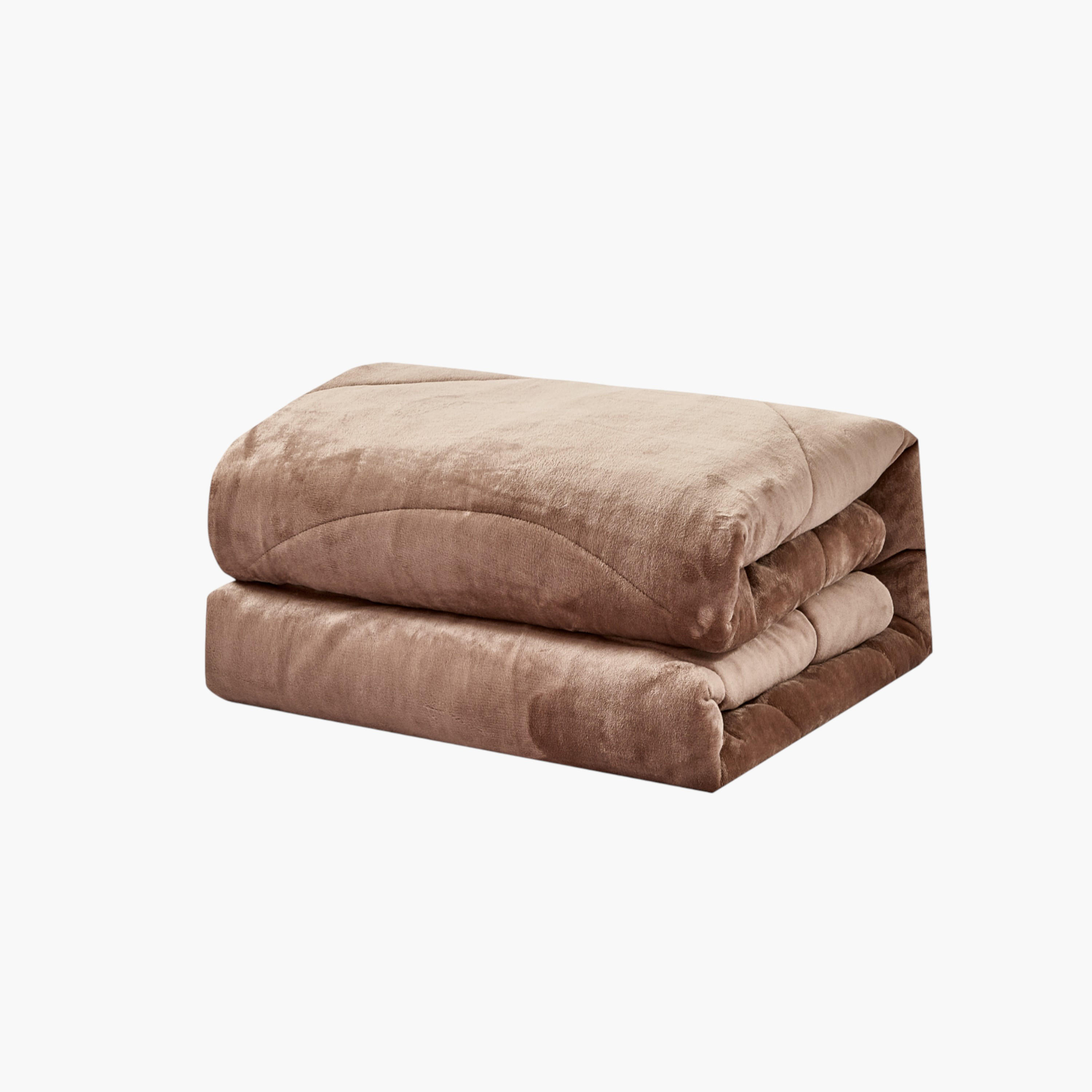 طقم لحاف مخملي فخم بني-household-bedding-comfortersandbedspreads-comforters-image-6