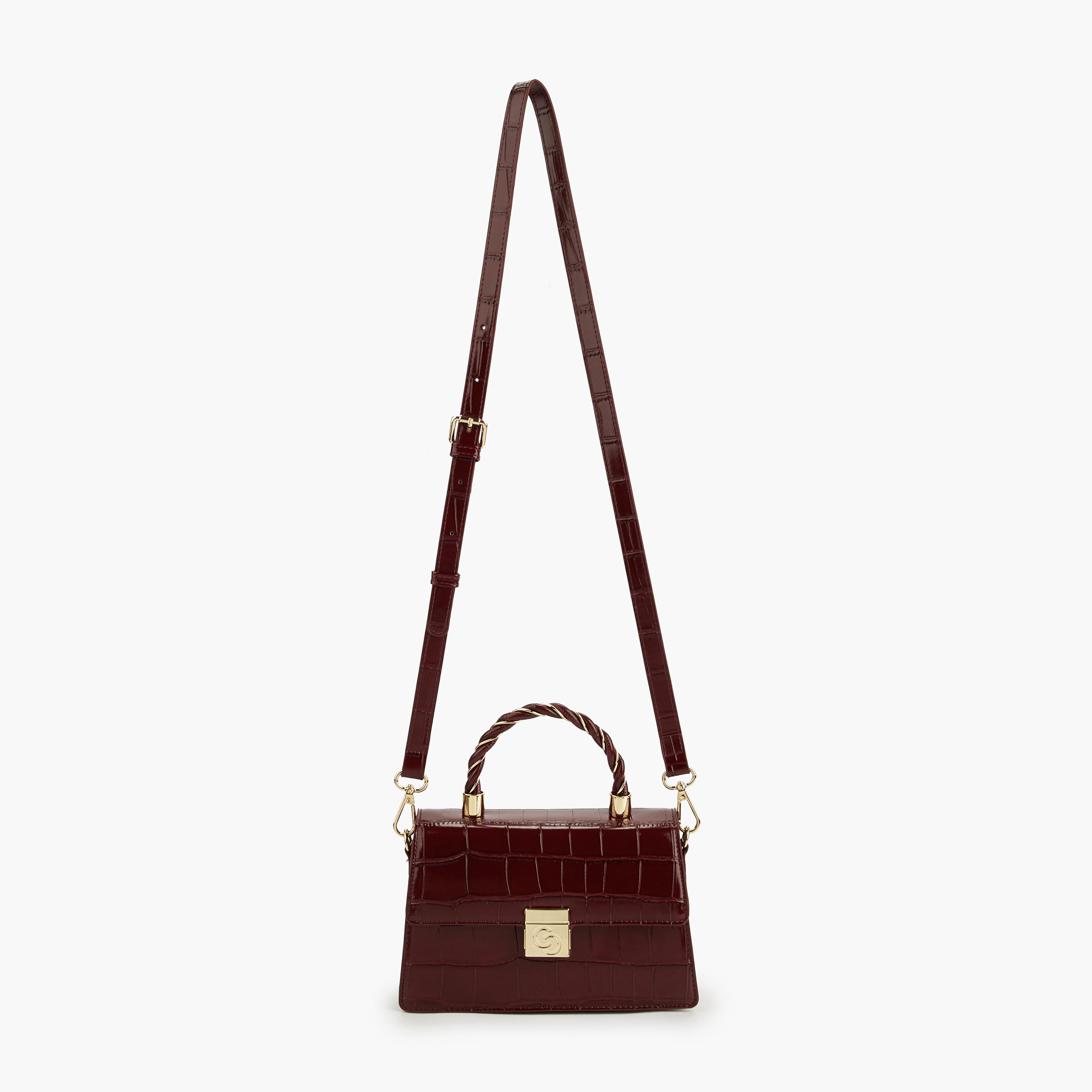 Celeste Textured Satchel Bag with Top Handle-women-bagsandwallets-handbags-image-2