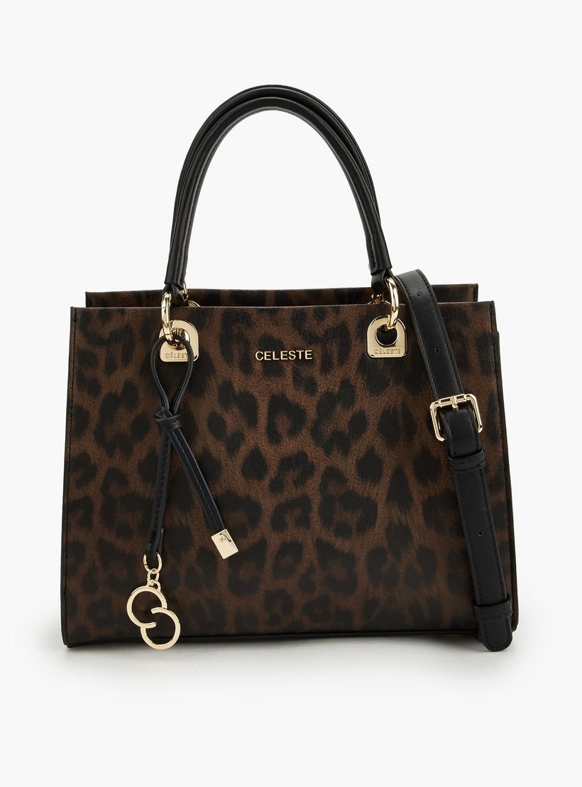 Celeste Animal Print Tote Bag with Detachable Strap-women-bagsandwallets-handbags-image-1