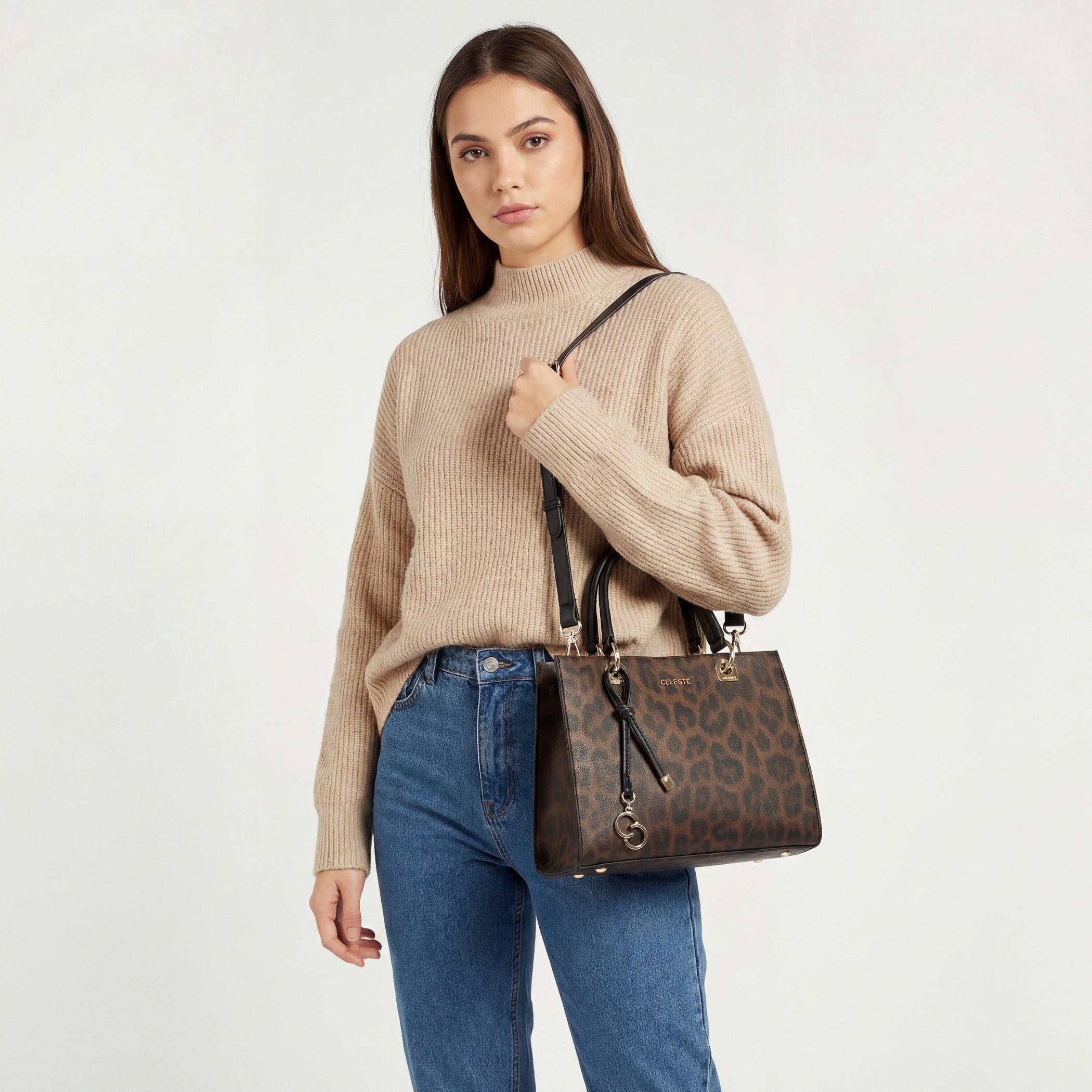 Celeste Animal Print Tote Bag with Detachable Strap-women-bagsandwallets-handbags-image-2