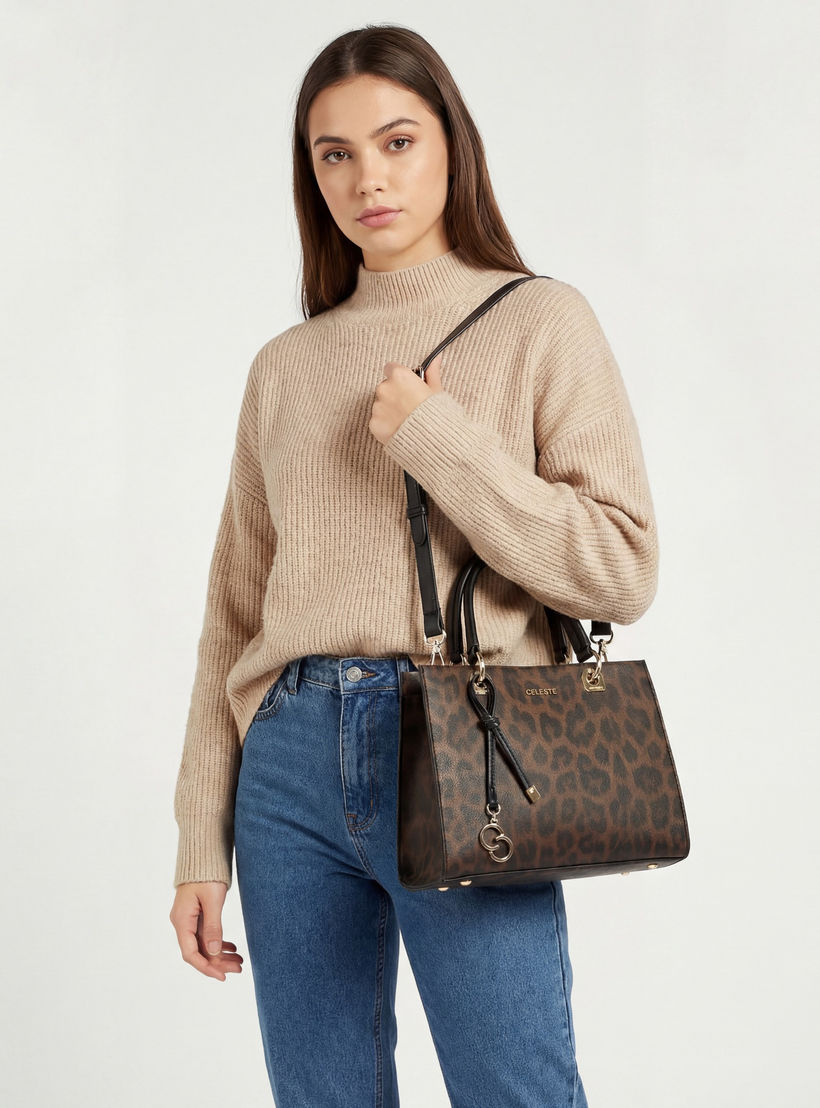 Celeste Animal Print Tote Bag with Detachable Strap-women-bagsandwallets-handbags-image-2