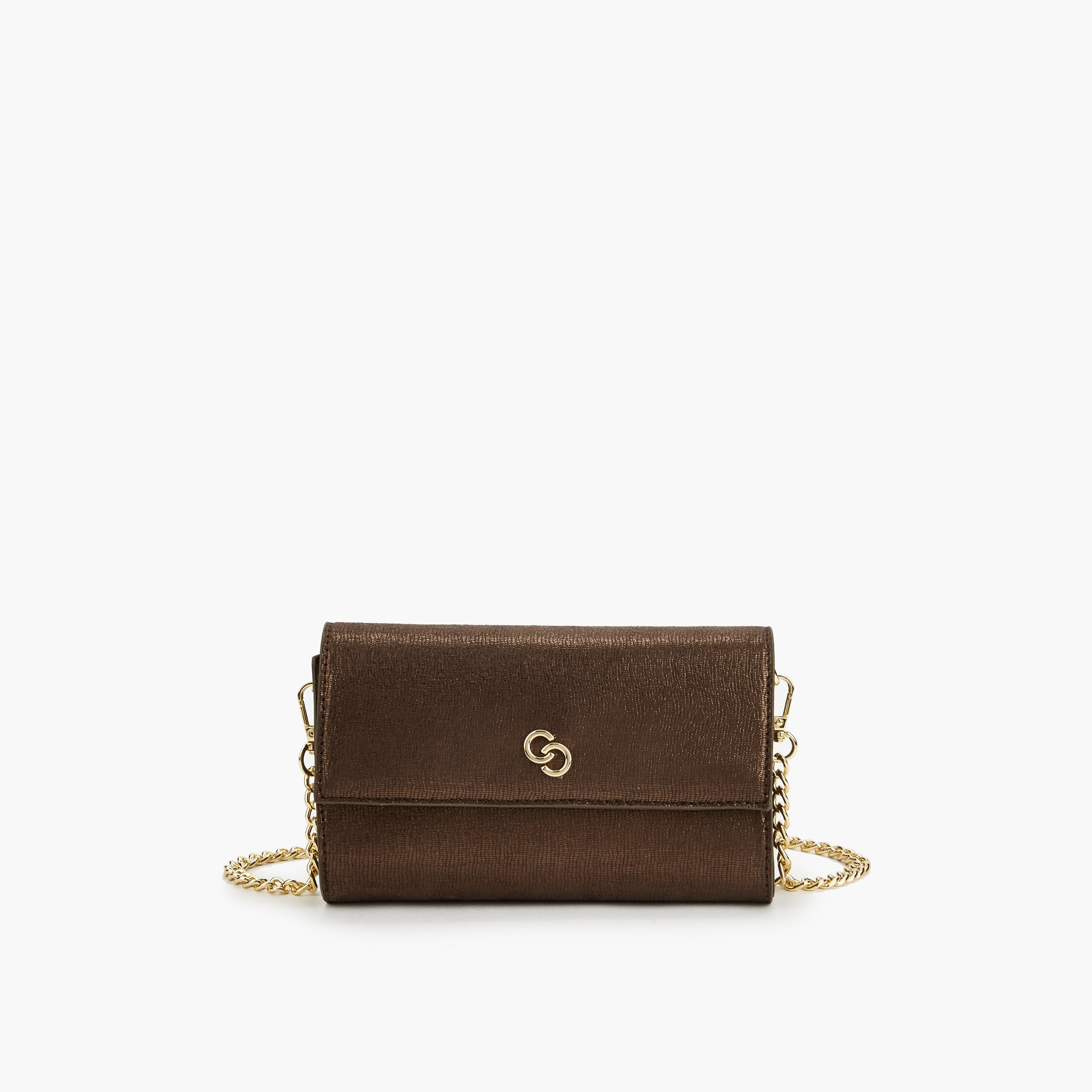 Celeste Metallic Clutch with Chain Strap-women-bagsandwallets-handbags-image-1