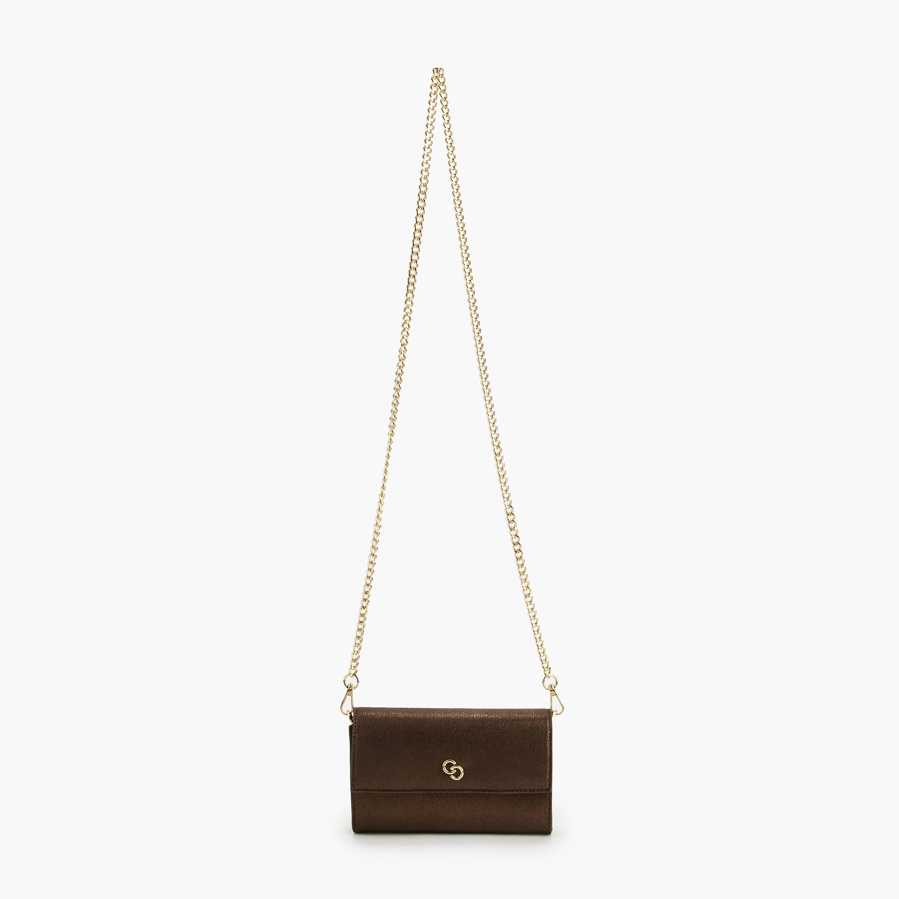 Celeste Metallic Clutch with Chain Strap-women-bagsandwallets-handbags-image-3