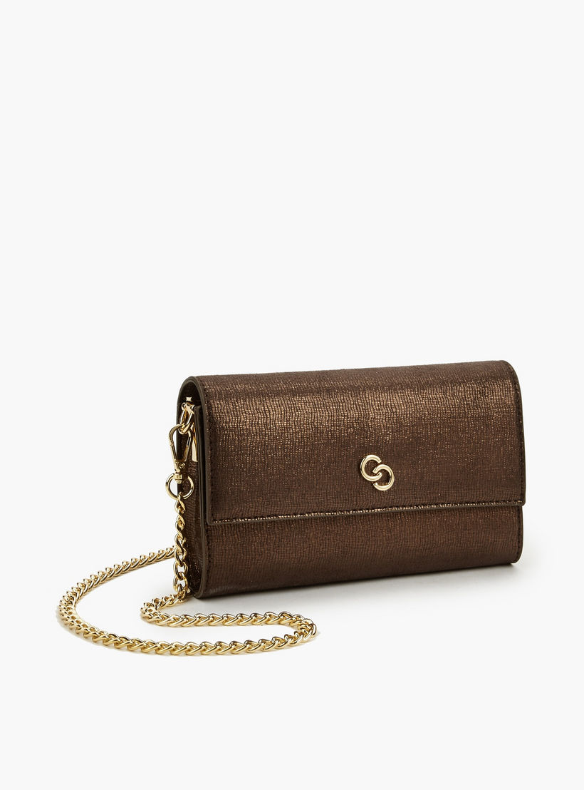 Celeste Metallic Clutch with Chain Strap-women-bagsandwallets-handbags-image-4