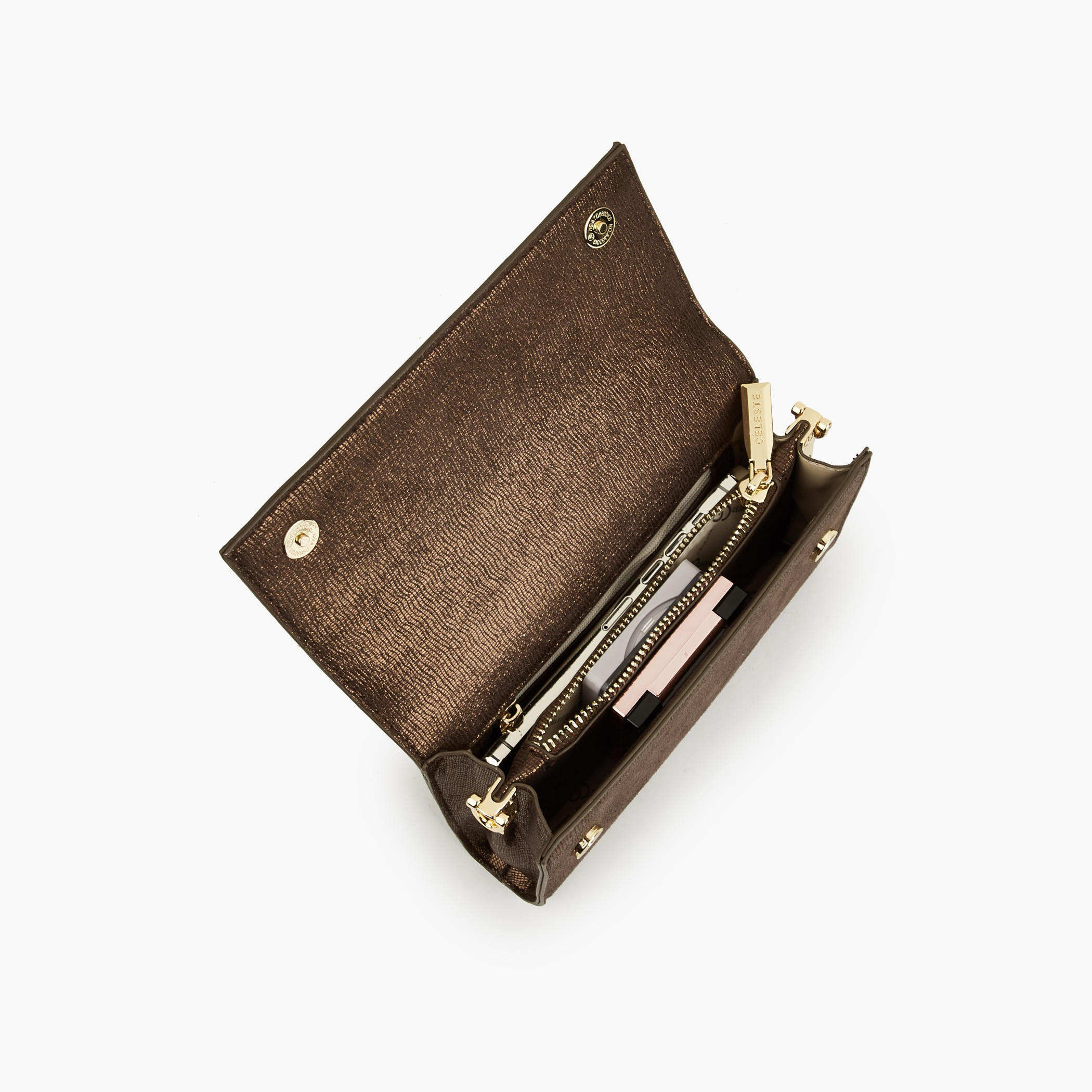 Celeste Metallic Clutch with Chain Strap-women-bagsandwallets-handbags-image-8