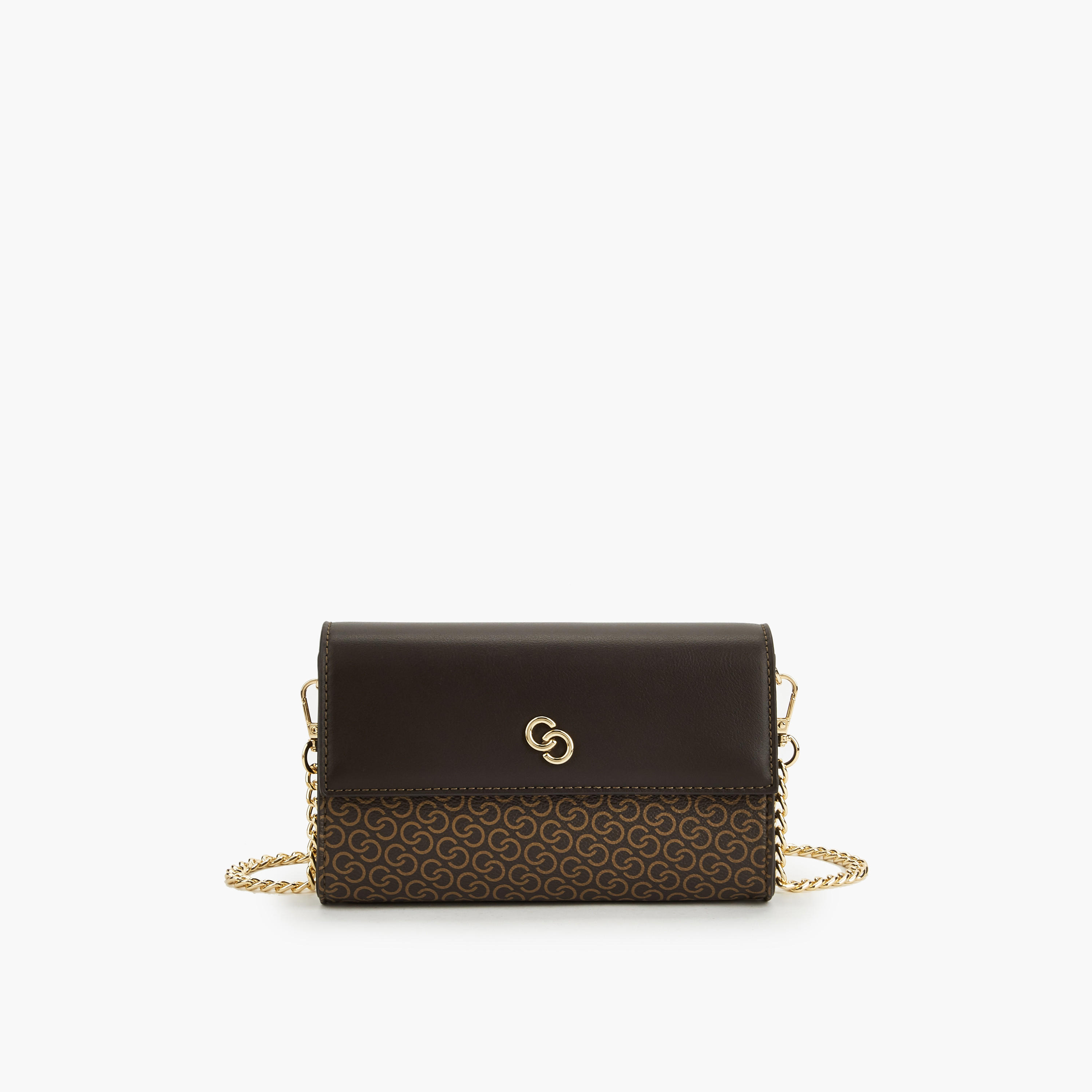 شنطة كلاتش بطبعات مونوجرام مع حزام سلسلة من سيليست-women-bagsandwallets-handbags-image-1