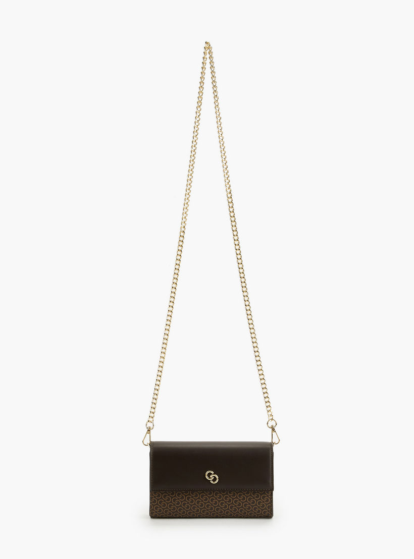 شنطة كلاتش بطبعات مونوجرام مع حزام سلسلة من سيليست-women-bagsandwallets-handbags-image-3