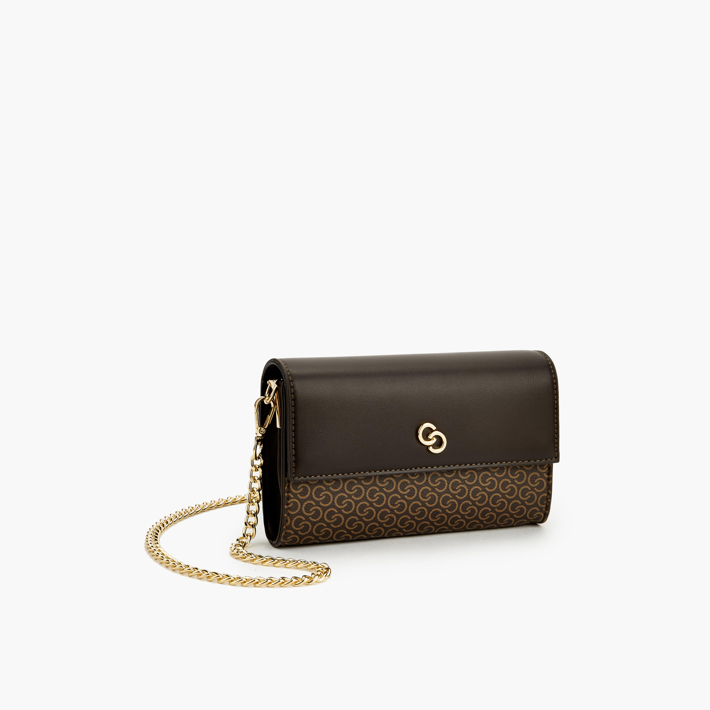 شنطة كلاتش بطبعات مونوجرام مع حزام سلسلة من سيليست-women-bagsandwallets-handbags-image-4