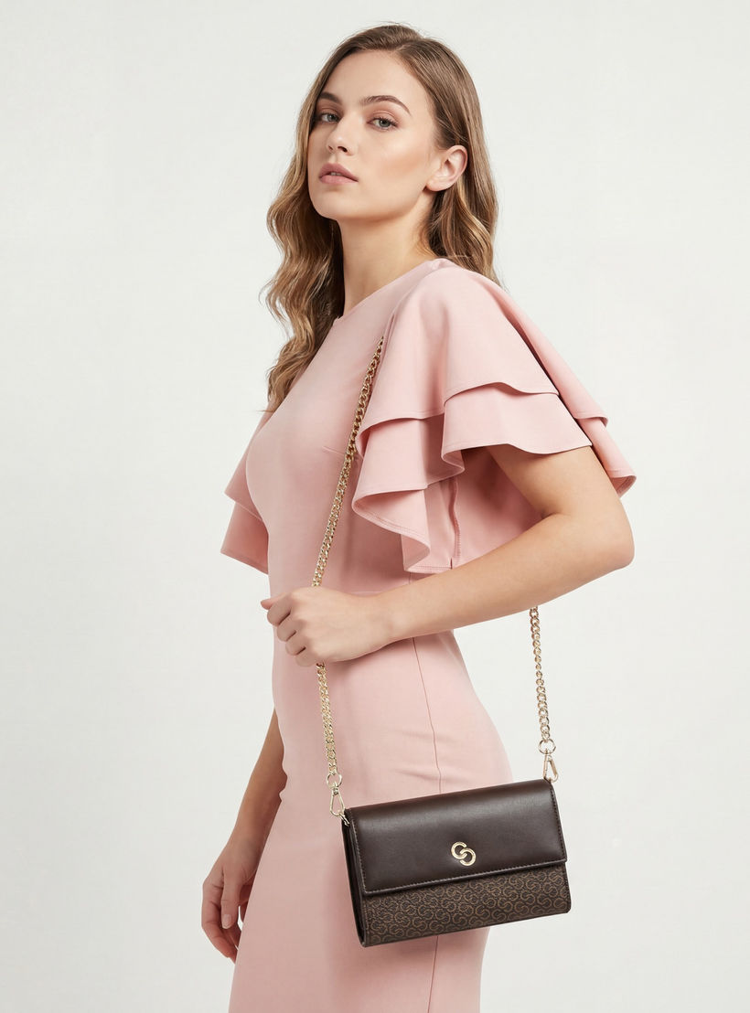 شنطة كلاتش بطبعات مونوجرام مع حزام سلسلة من سيليست-women-bagsandwallets-handbags-image-2