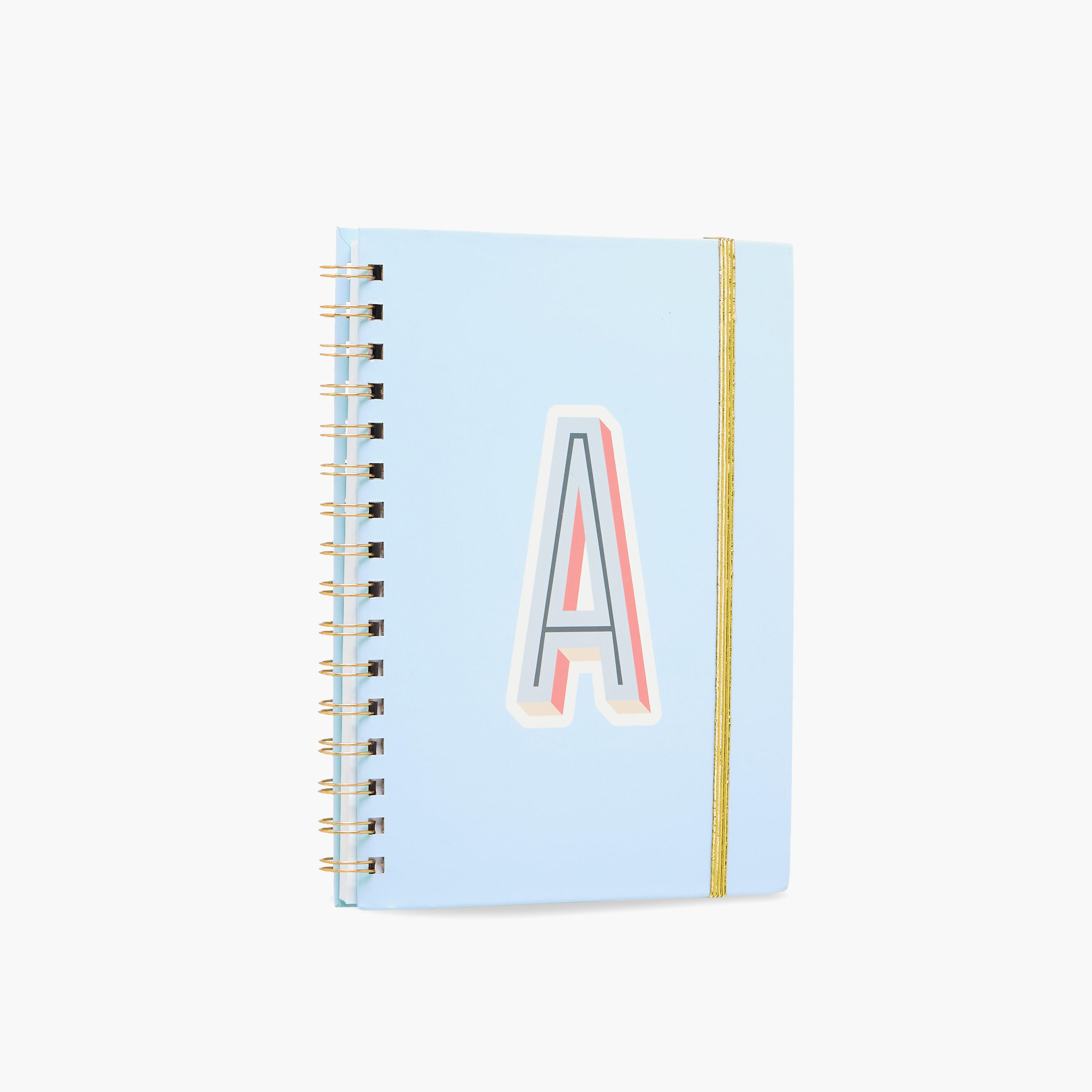 Initial A Print Notebook with Spiral Binding - 80 Pages-school-stationery-notebooks-image-1