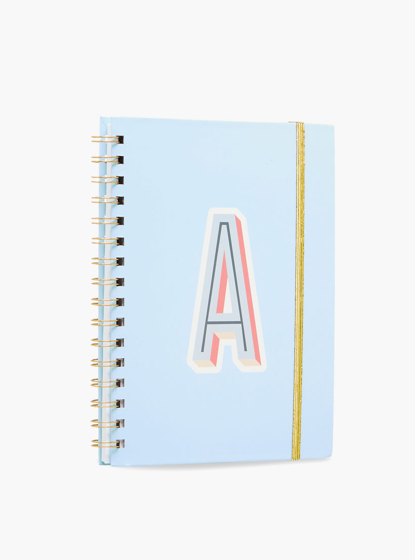 Initial A Print Notebook with Spiral Binding - 80 Pages-school-stationery-notebooks-image-1