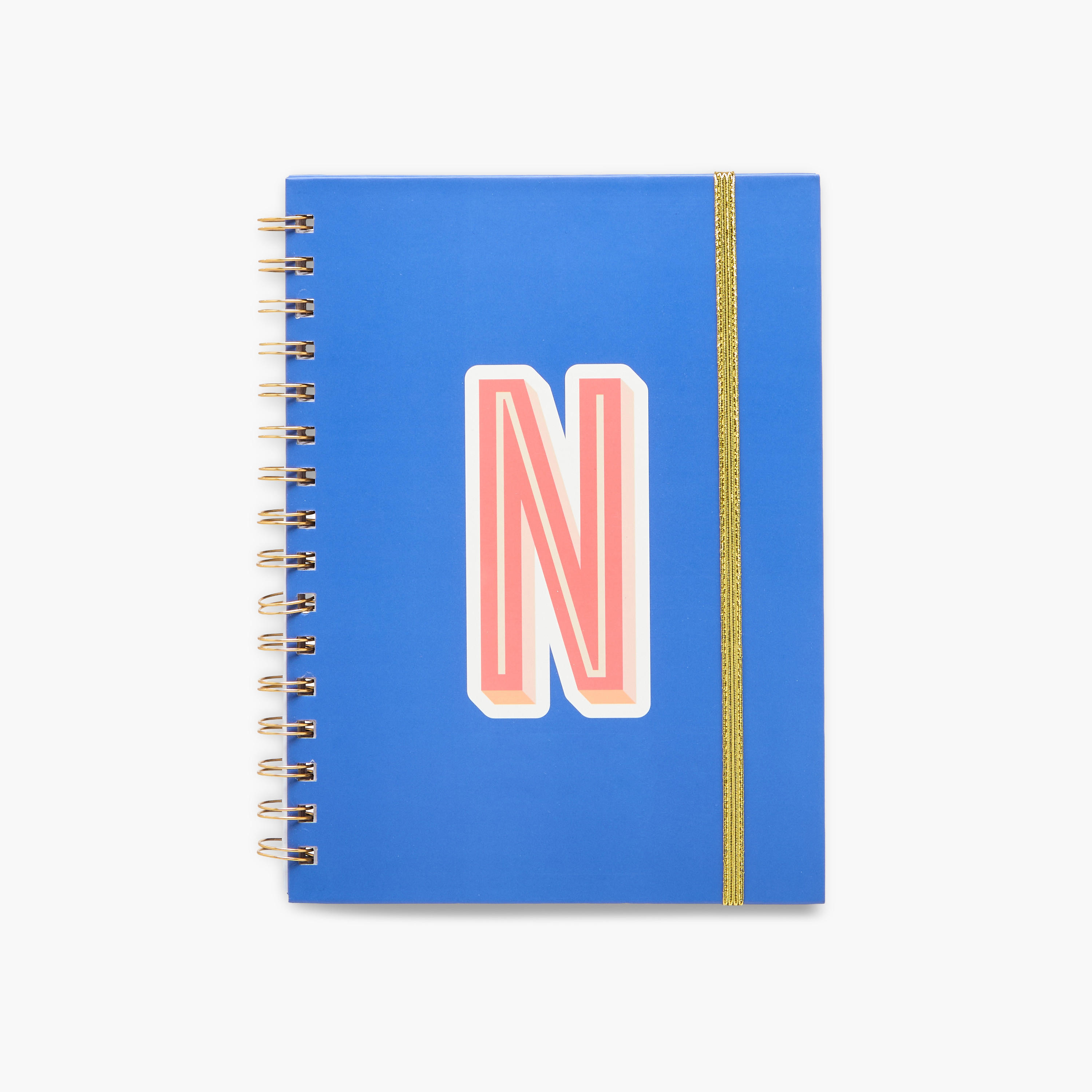 Initial N Print Notebook with Spiral Binding - 80 Pages-school-stationery-notebooks-image-1