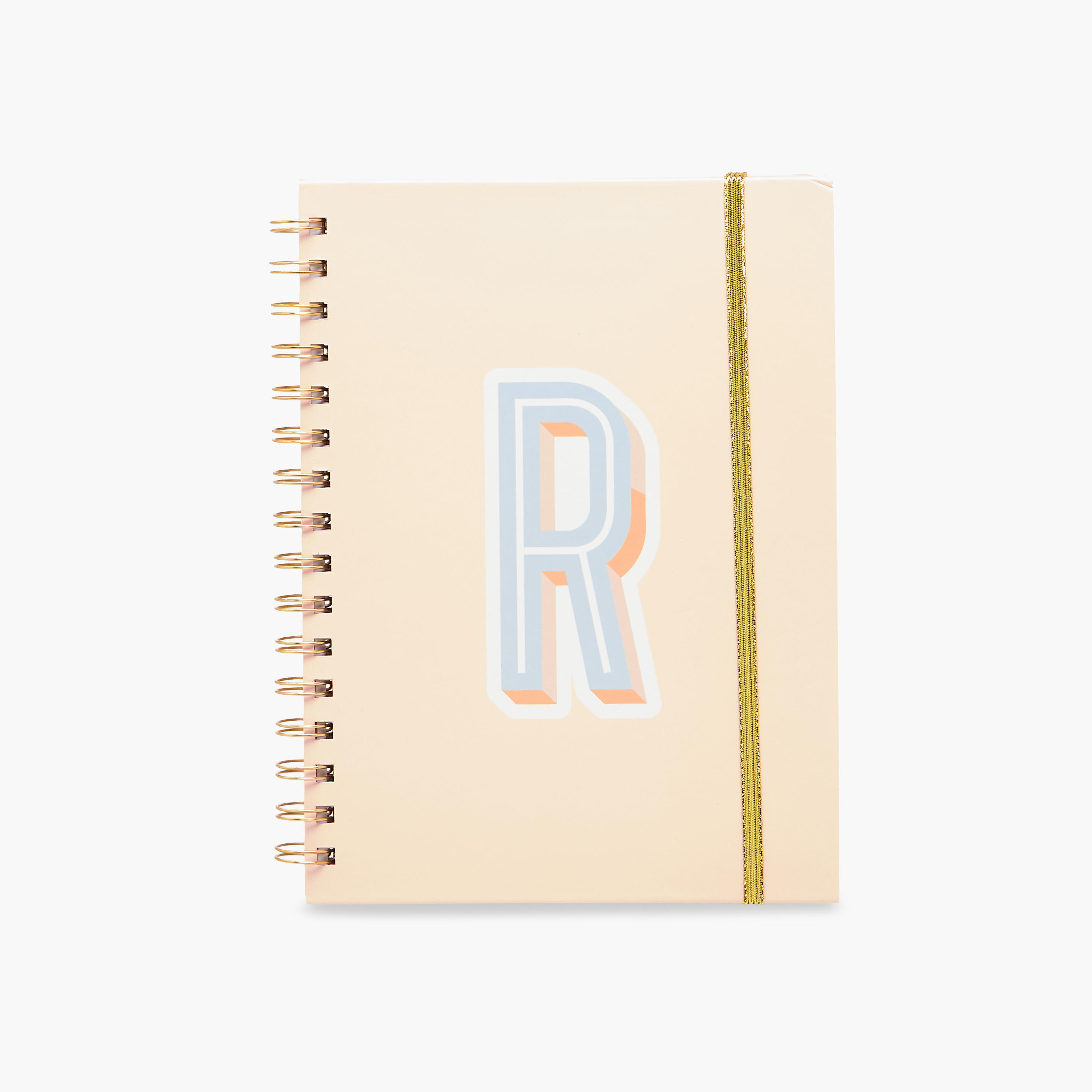 R Initial Print Notebook with Spiral Binding - 80 Pages-school-stationery-notebooks-image-1