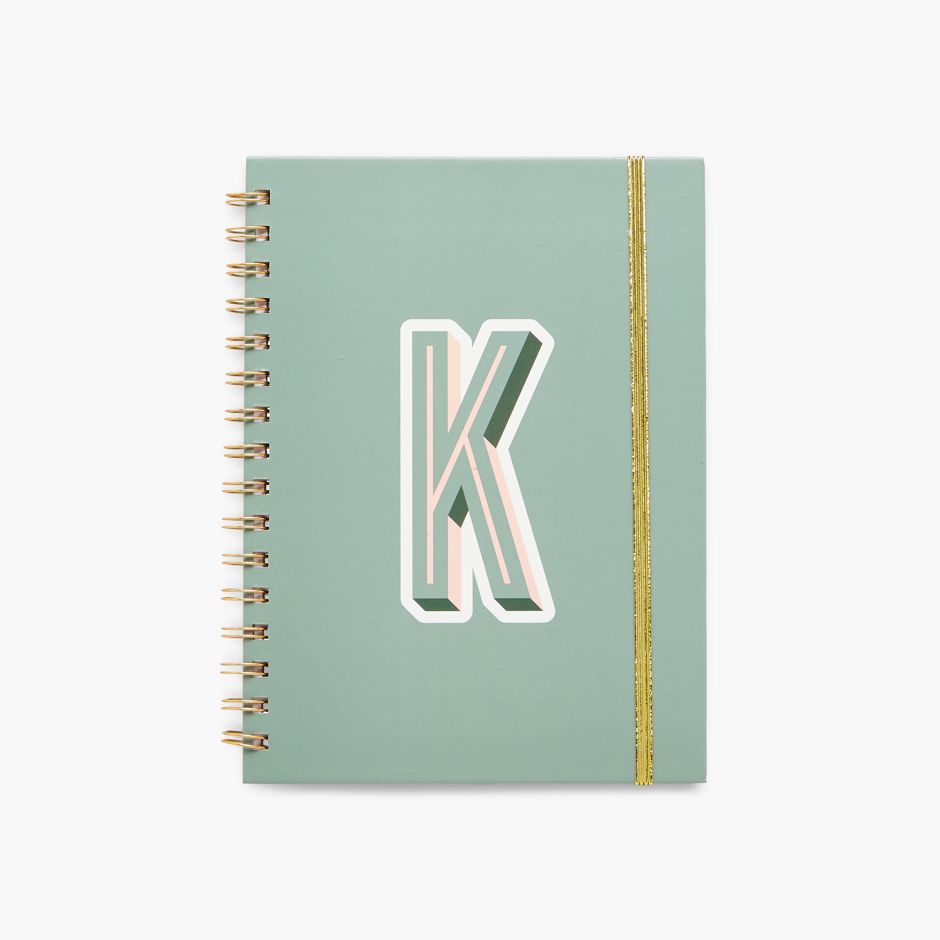 K Initial Print Notebook with Spiral Binding - 80 Pages-school-stationery-notebooks-image-1