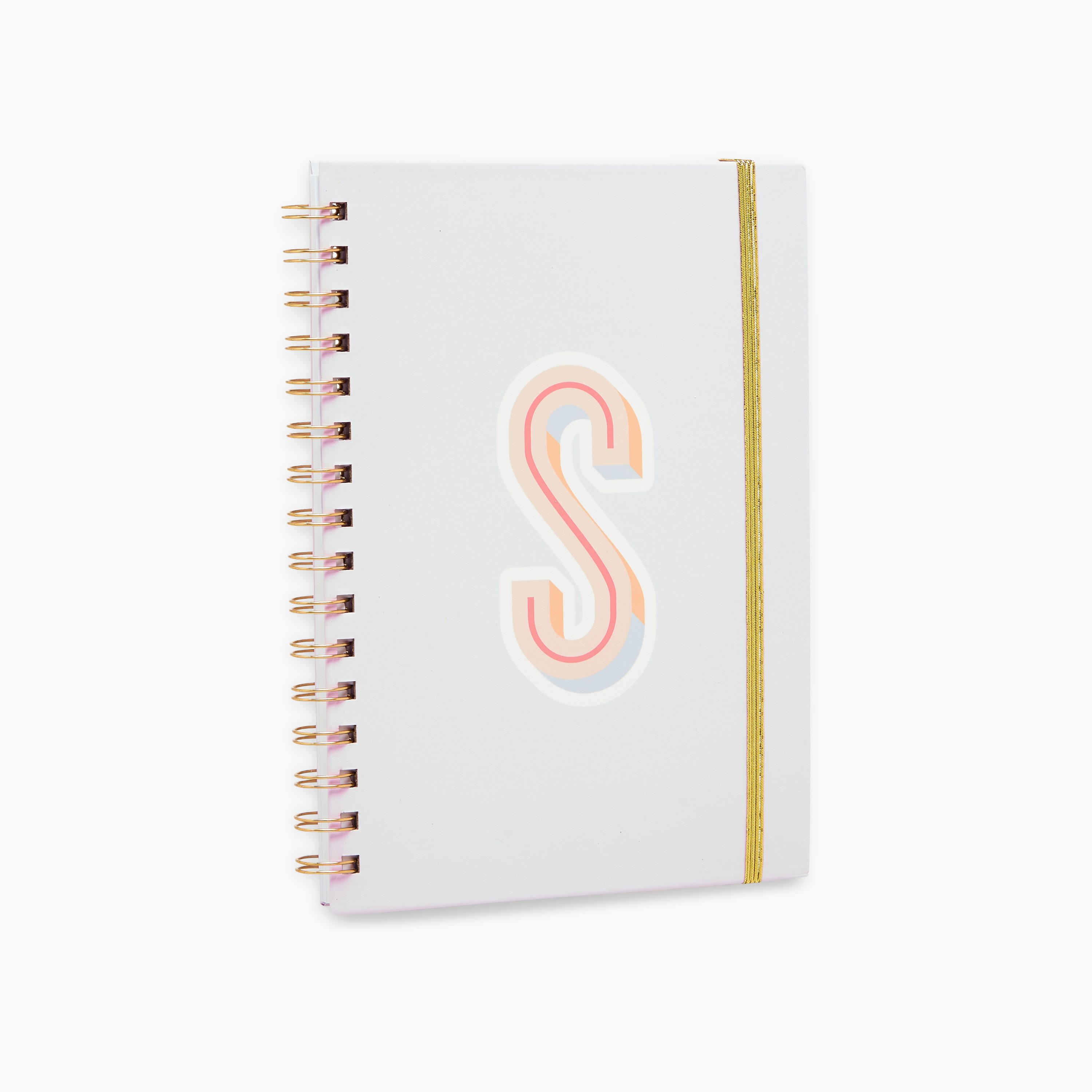 Initial 'S' Print Notebook with Spiral Binding - 80 Pages-school-stationery-notebooks-image-2