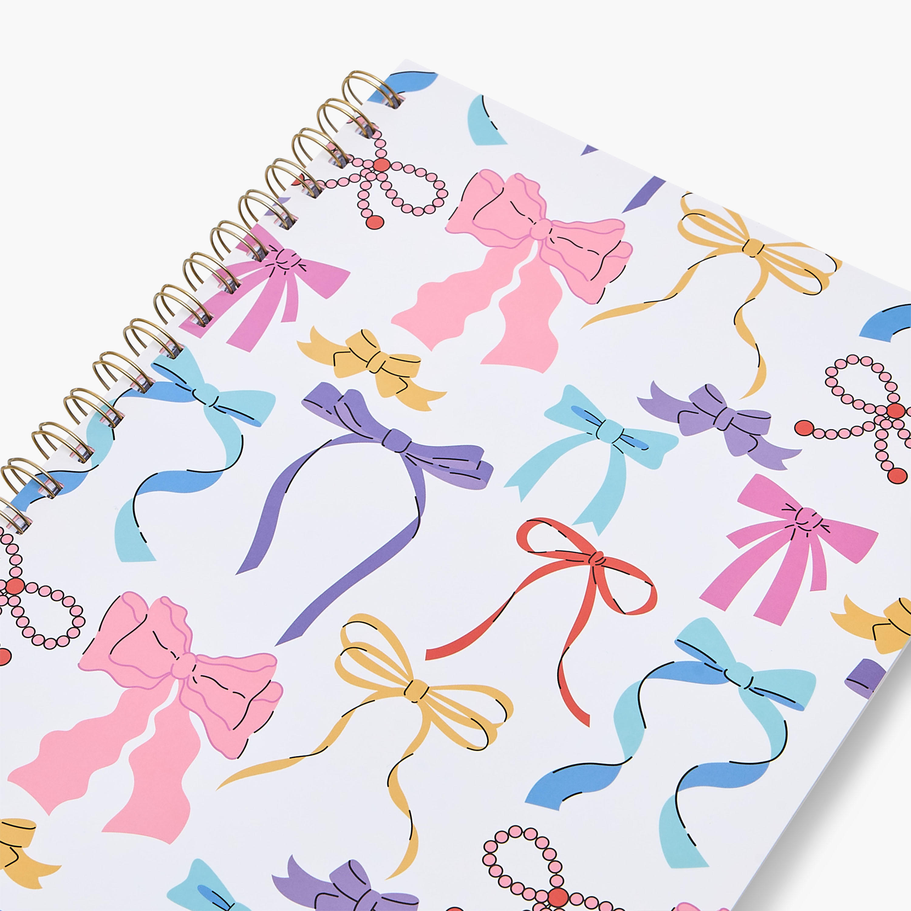 Bow Print A4 Notebook with Spiral Binding - 60 Pages-school-stationery-notebooks-image-3