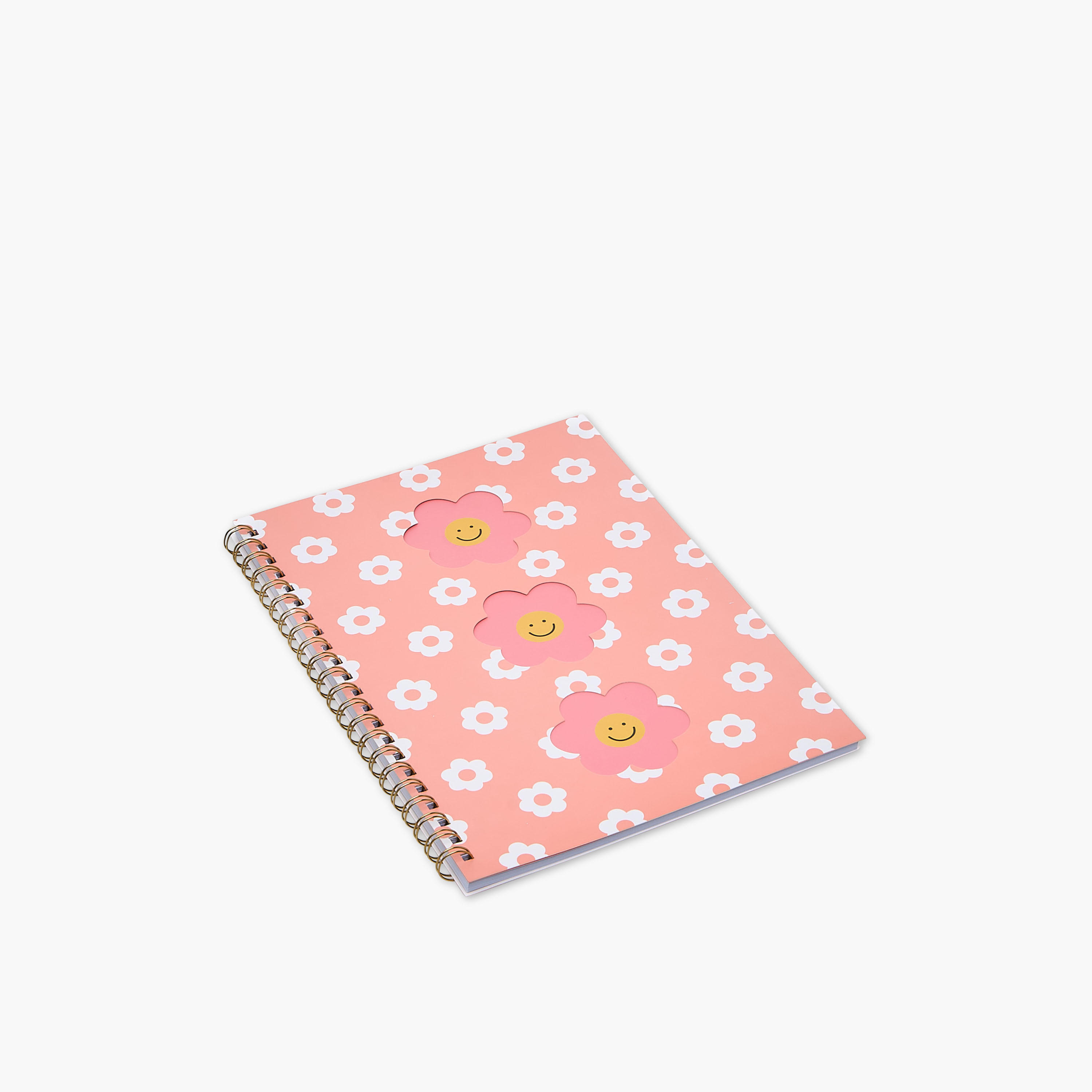 Smiley Flower Print A4 Notebook with Spiral Binding - 60 Pages-school-stationery-notebooks-image-2